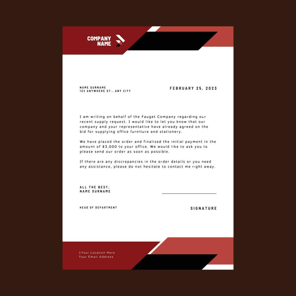 Professional corporate business letterhead design vector template.