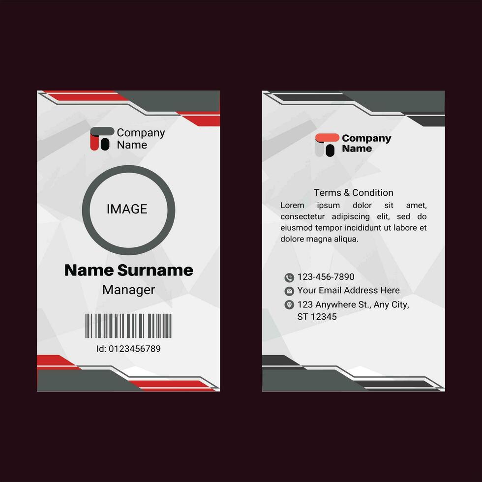 Corporate ID Card Design Vector Template