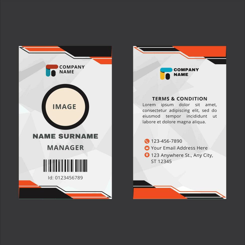 Corporate ID Card Design Vector Template