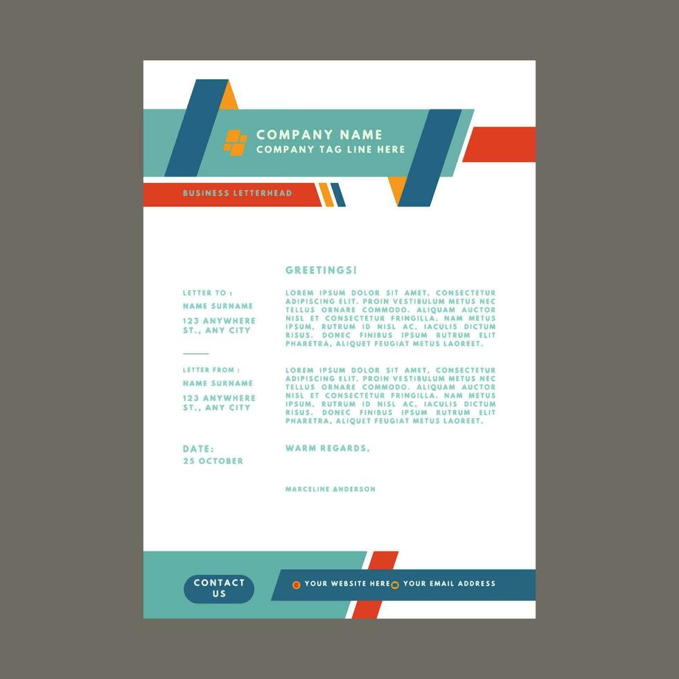 Professional corporate business letterhead design vector template.