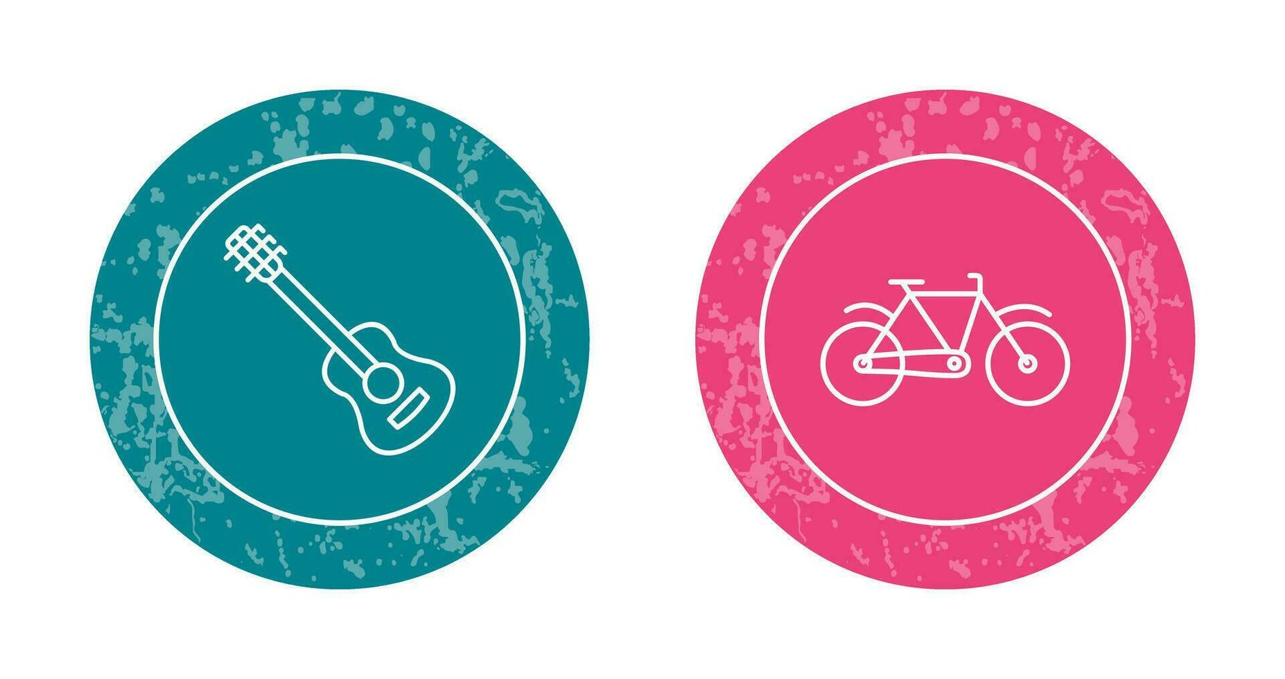 Guitar and Biycle Icon vector