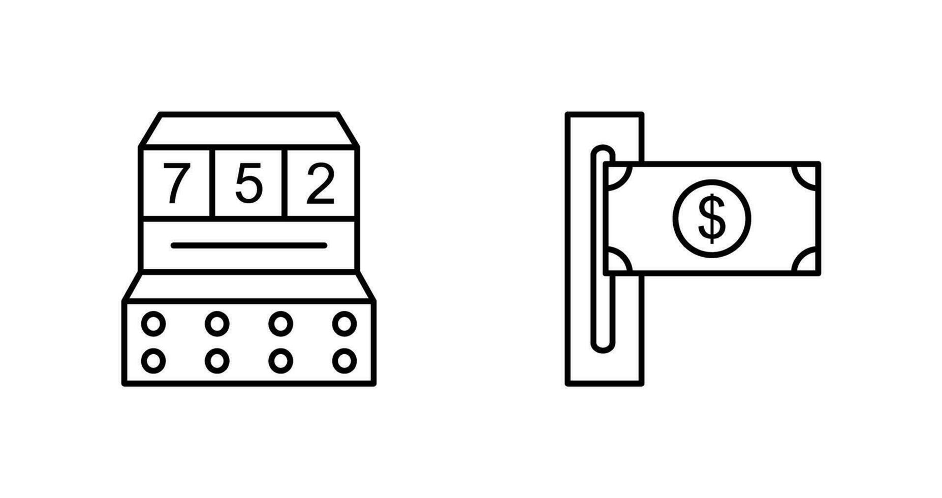 slot machine and slot of bills  Icon vector