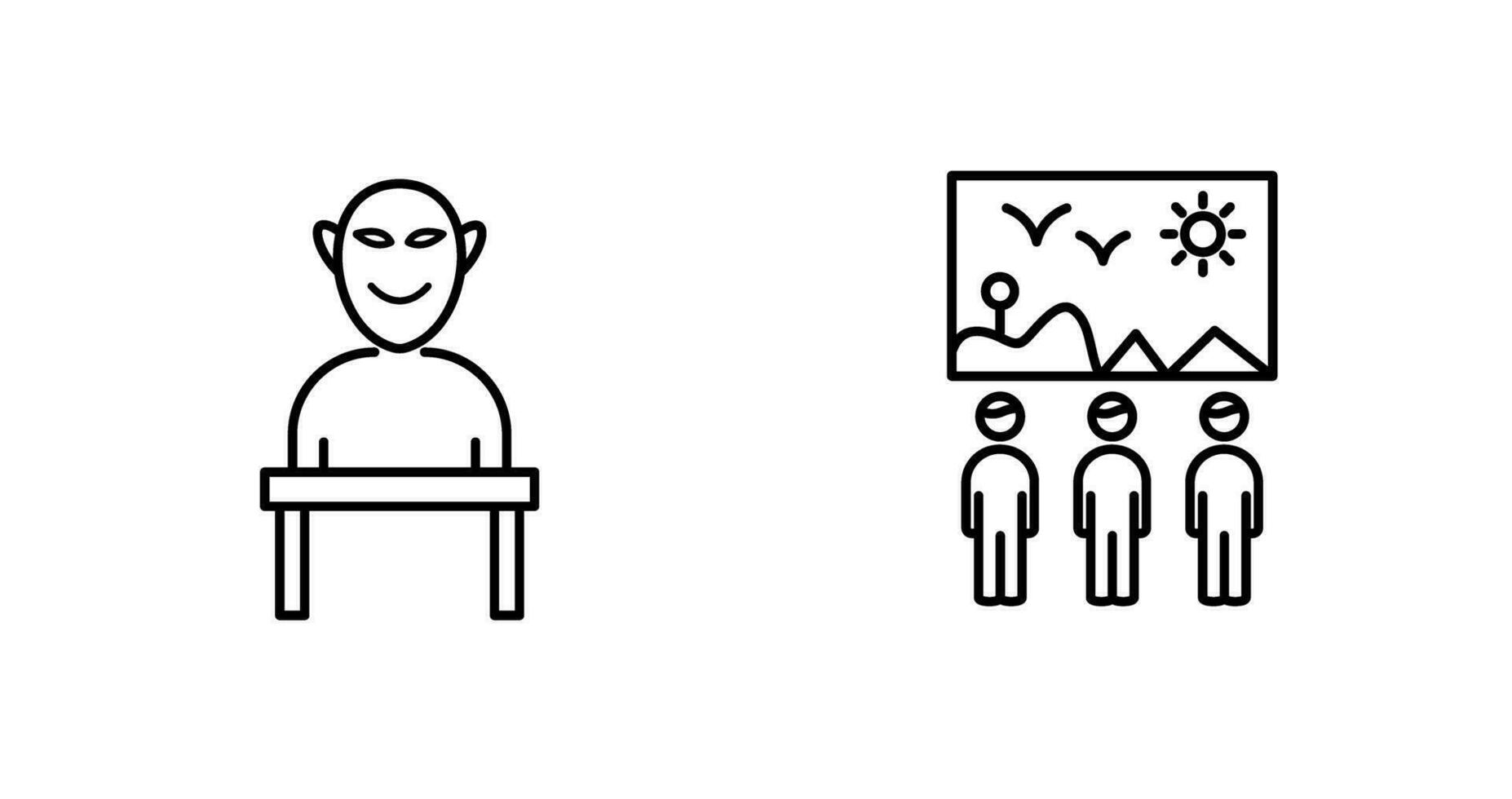 Human Sculpture and Viewing Icon vector