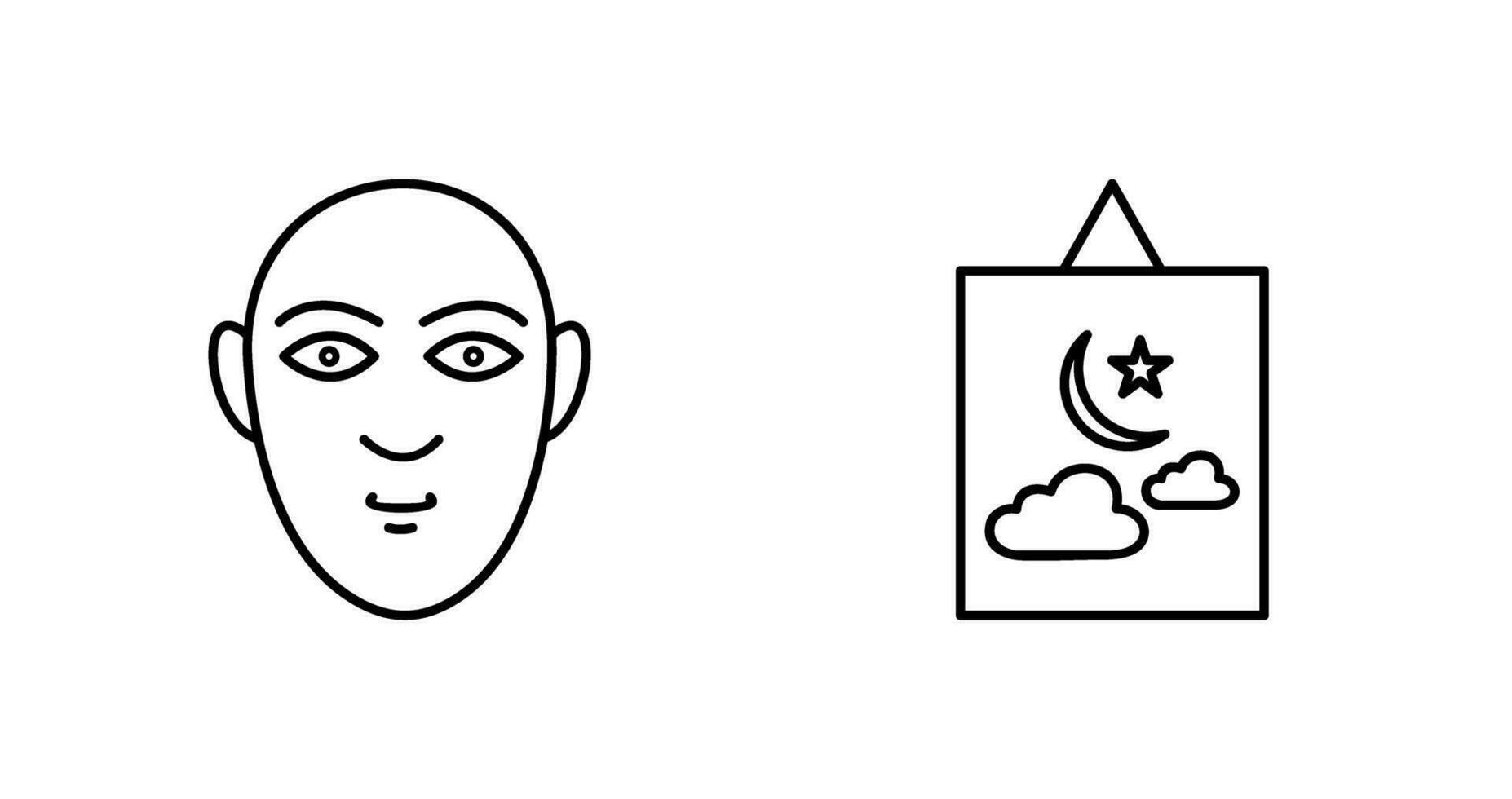 Human face and Hanging Icon vector