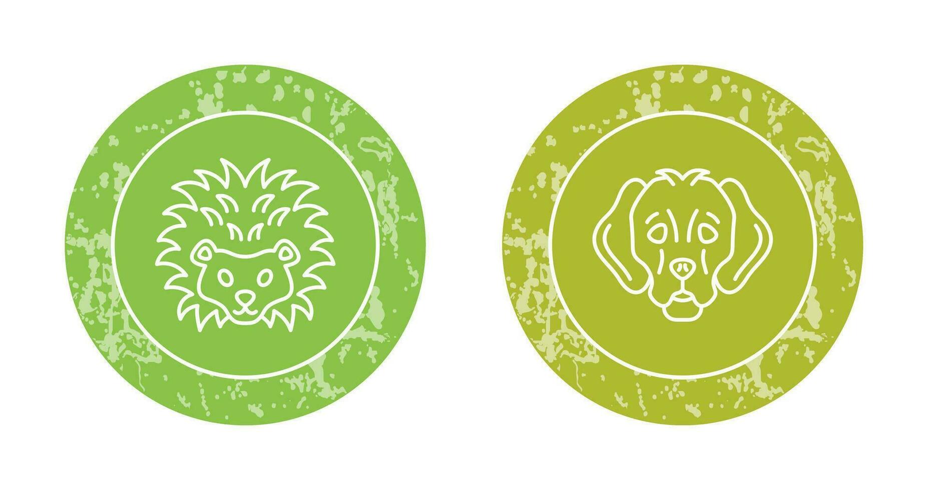 Hedgehog and Dog Icon vector