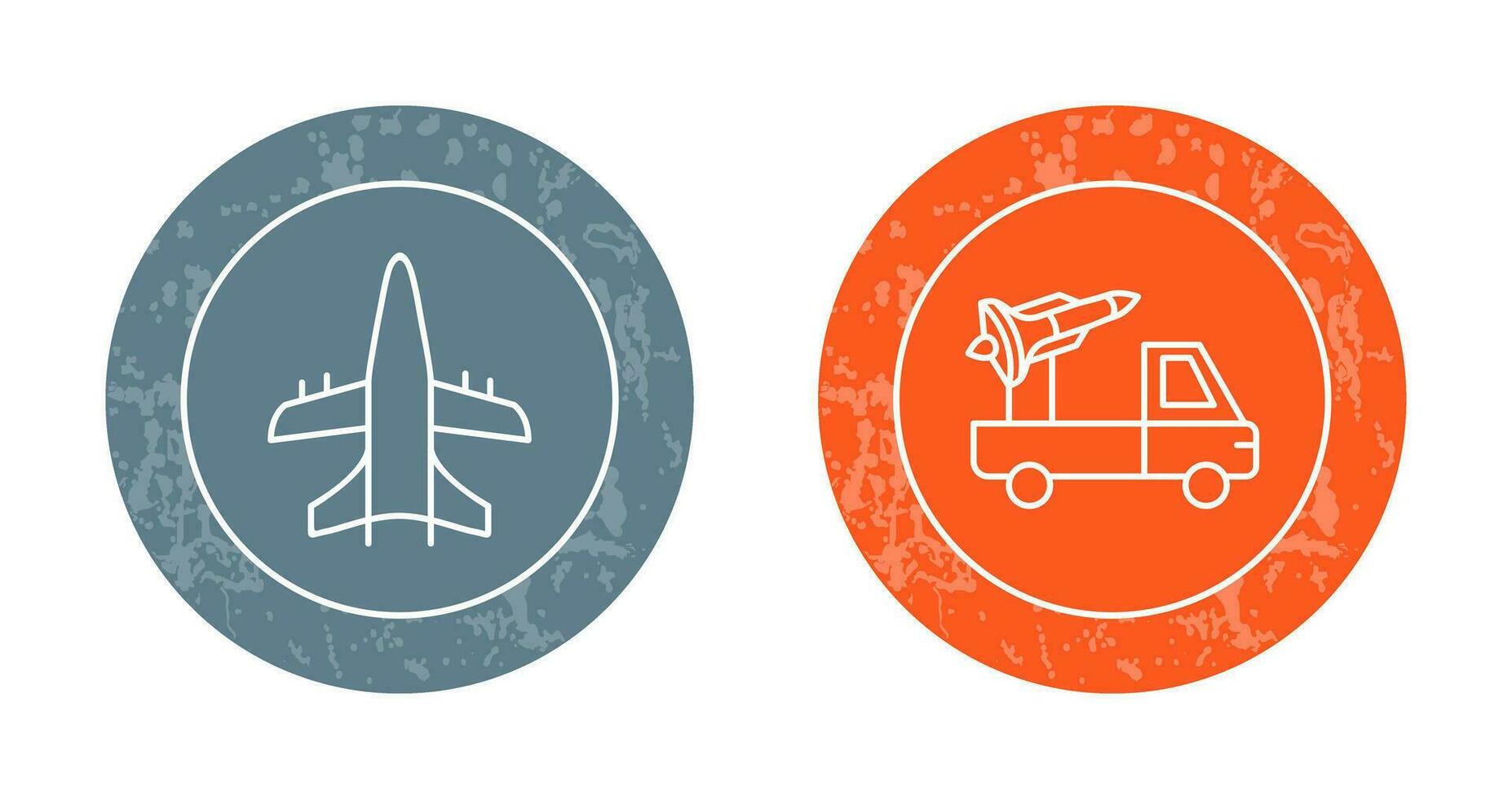 Military Plane and Missile Icon vector