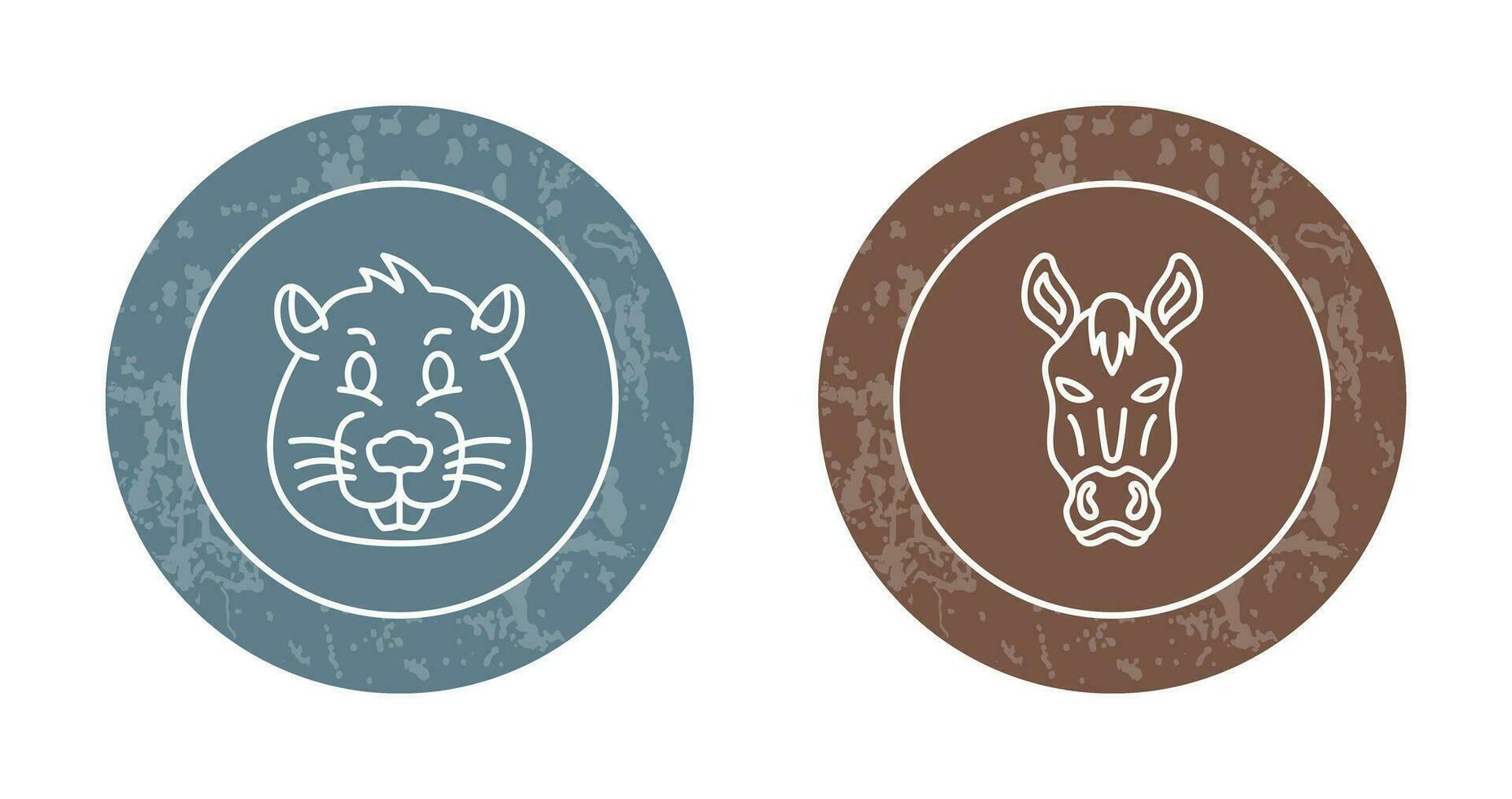 Beaver and Horse Icon vector