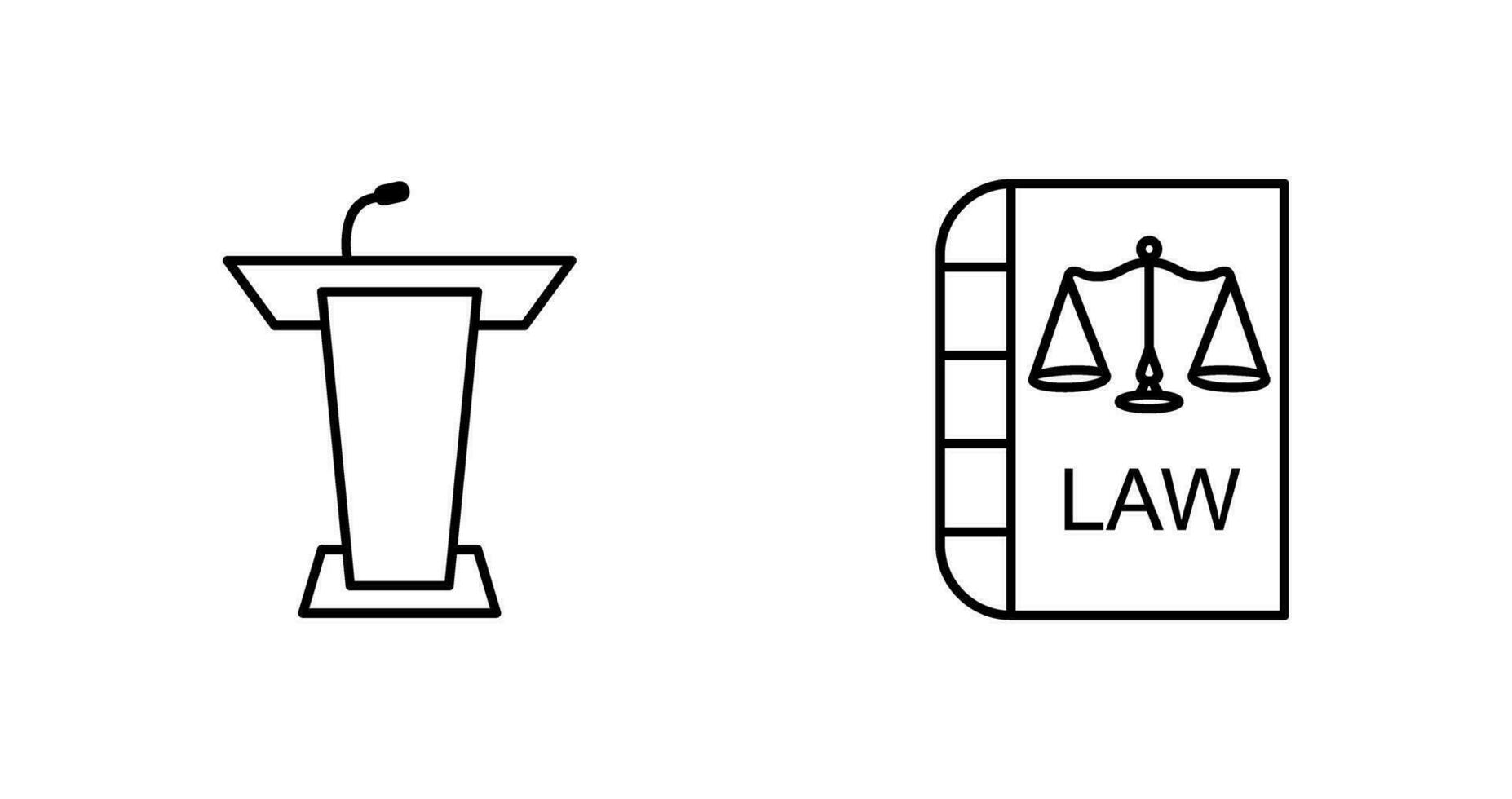 Podium and Law Icon vector