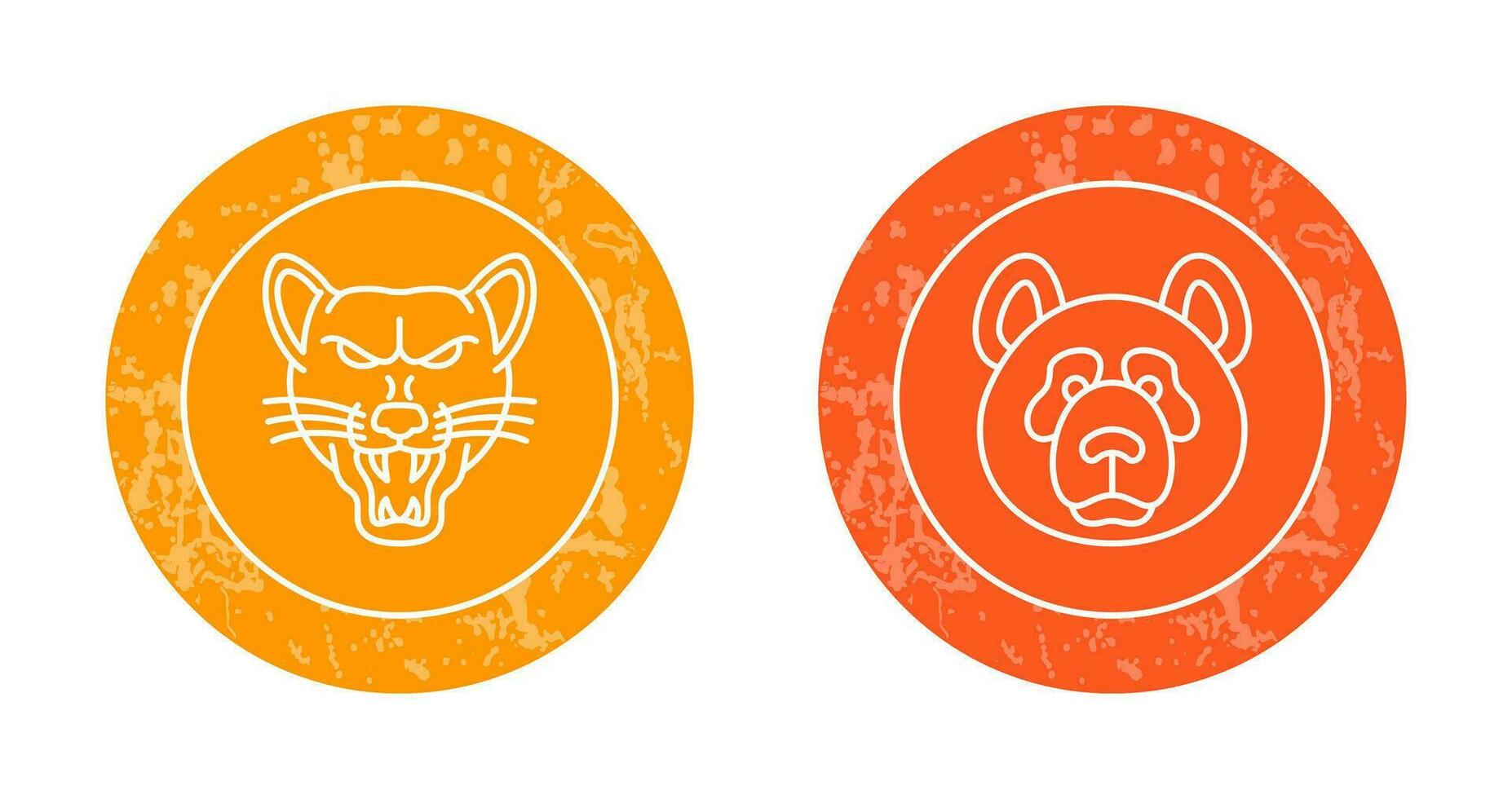 lobo y panda icono vector