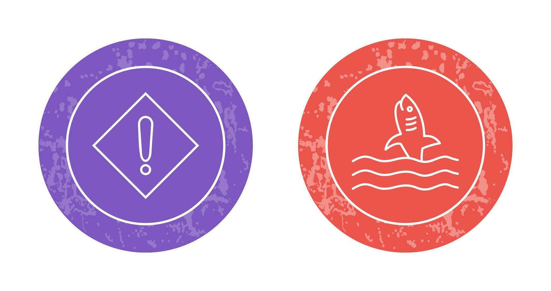 caution sign and dangerous shark  Icon vector
