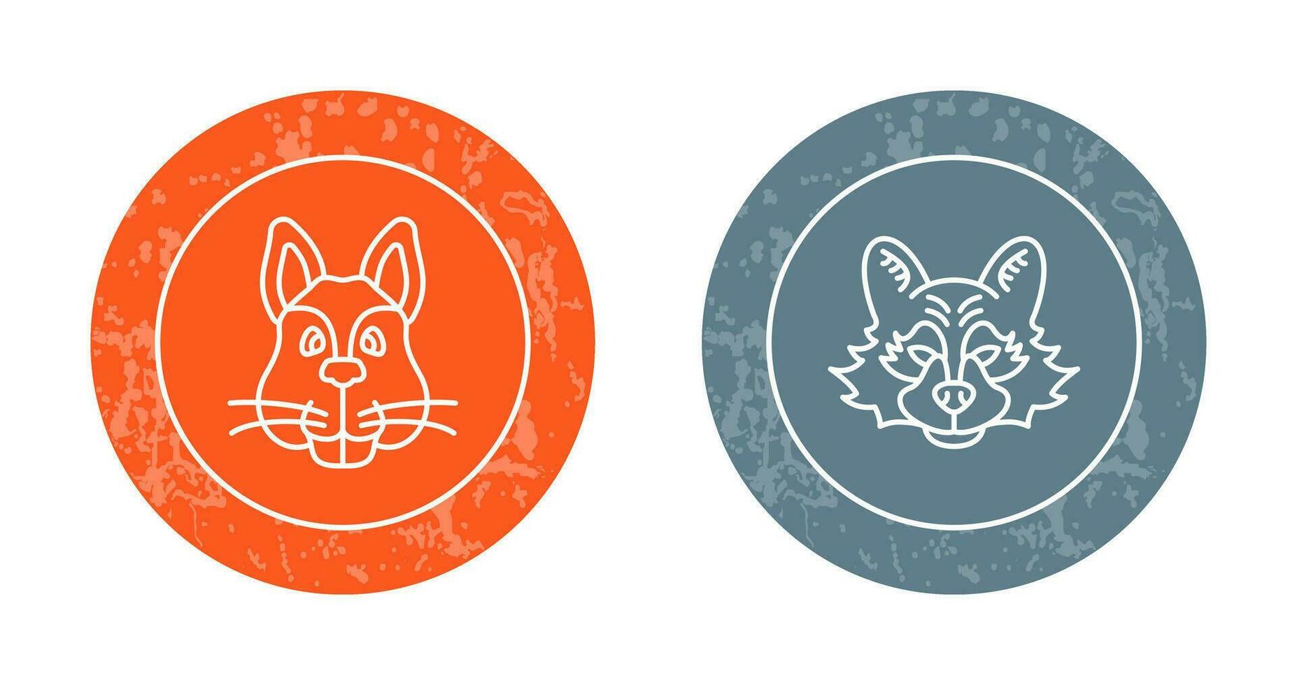 Squirrel and Raccoon Icon vector