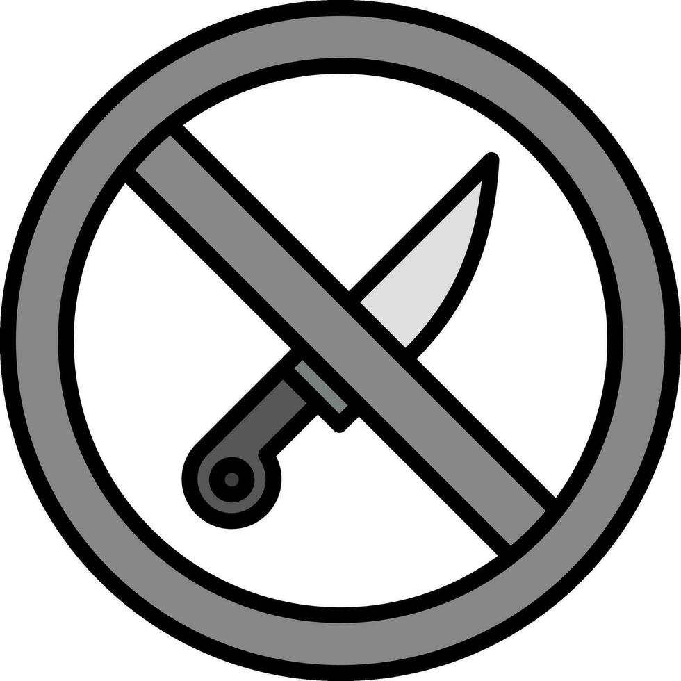 No cuchillo vector icono