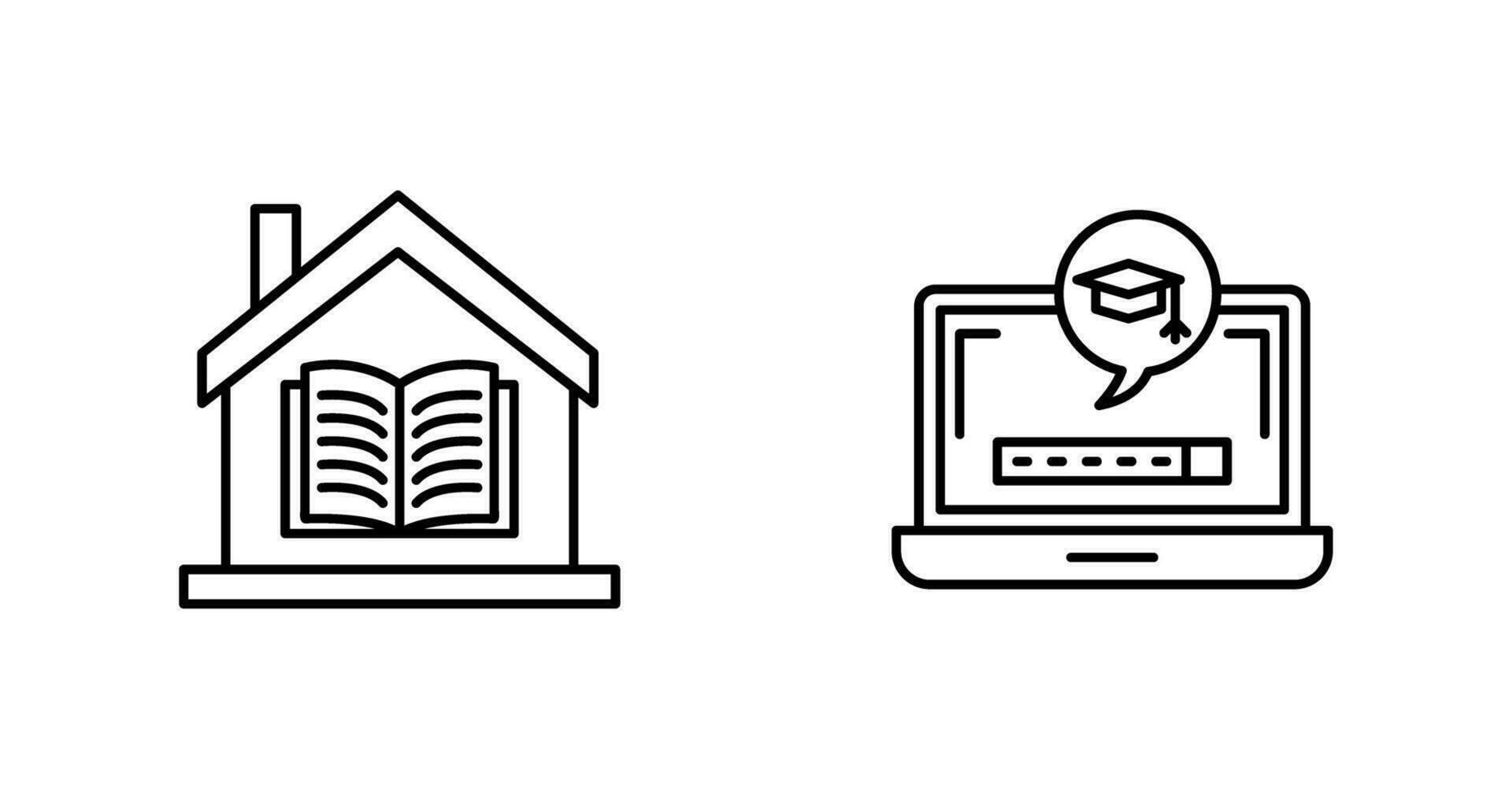 Digital Learning and Homeschooling Icon vector
