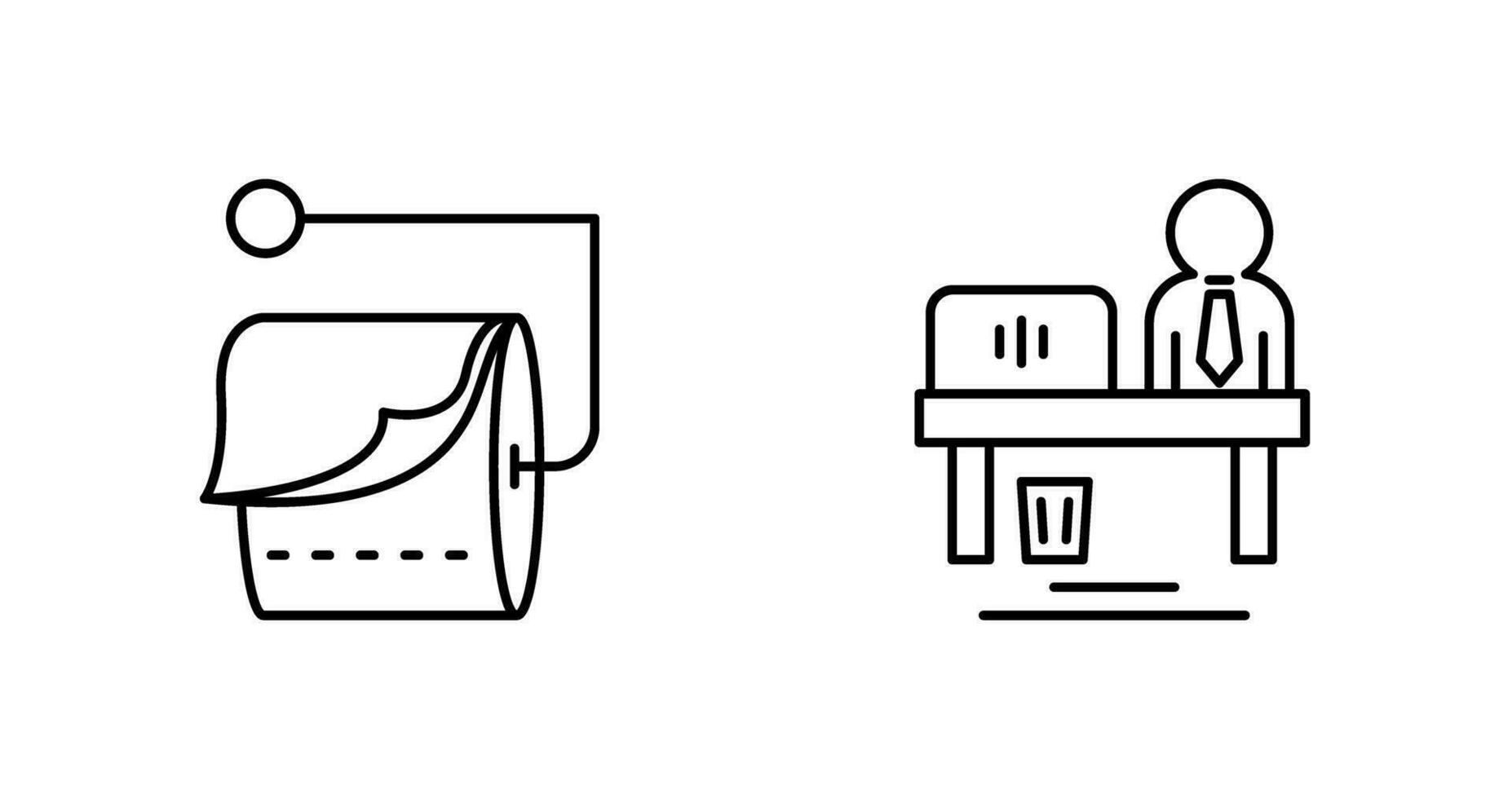 pañuelo de papel rodar y trabajador icono vector