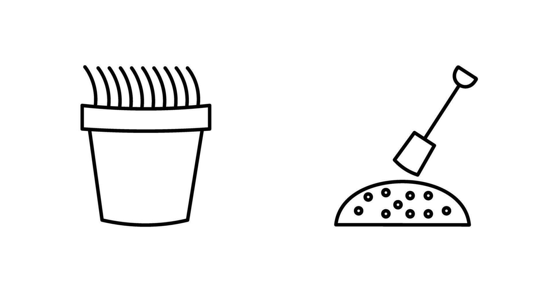 Gress Pot and Gardening Icon vector