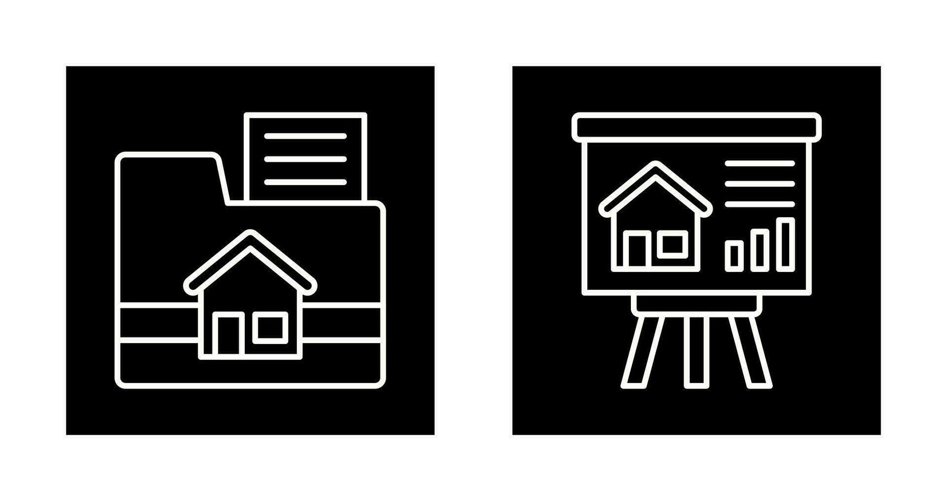 Folder and Presentation Icon vector
