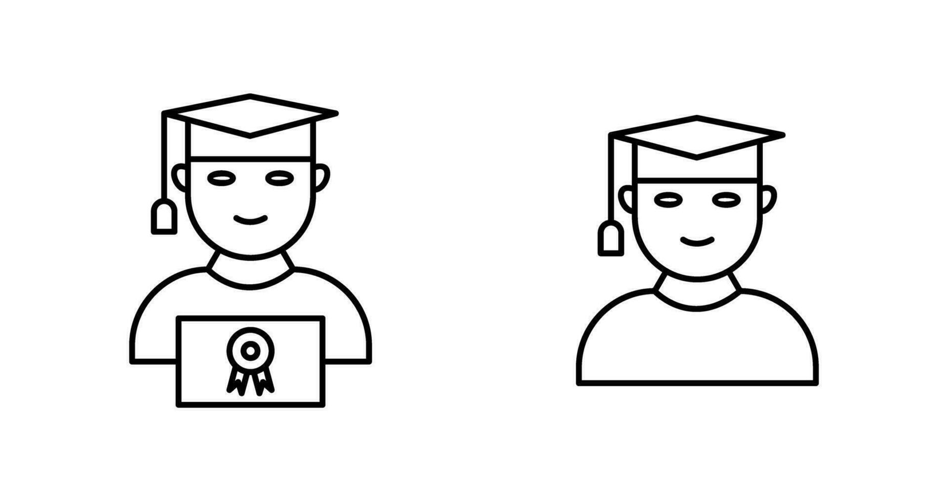 Student Holding Degree and Male Graduate Icon vector