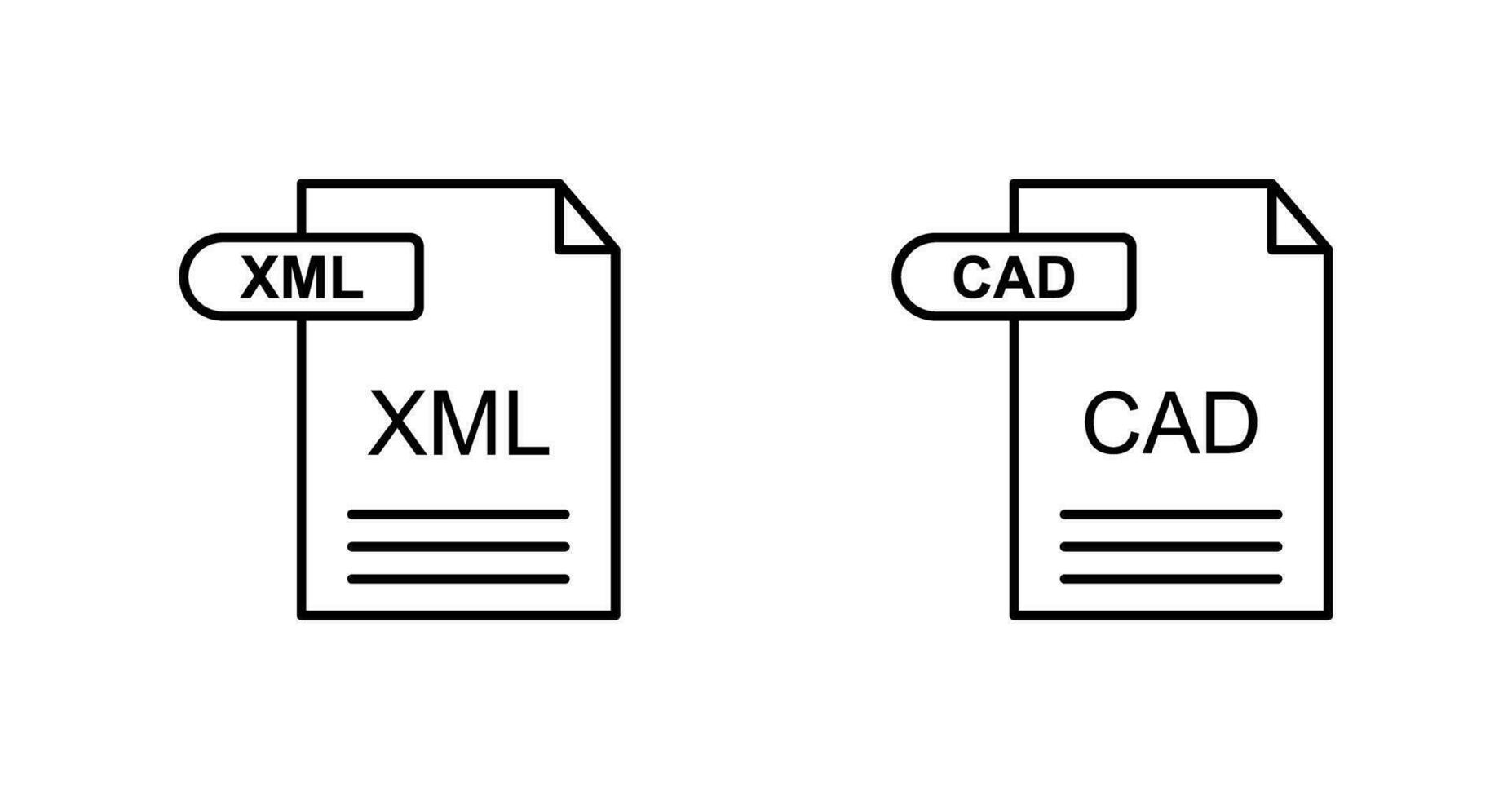XML and CAD Icon vector
