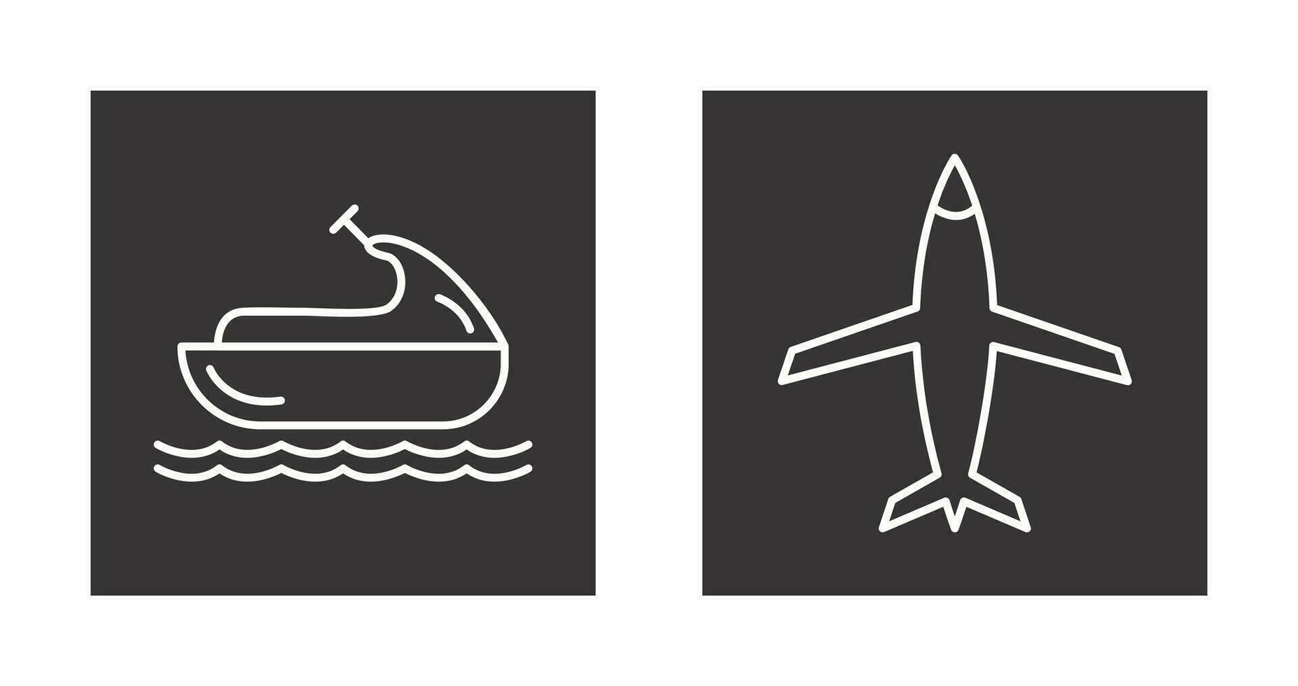 Jet Ski and Plane Icon vector