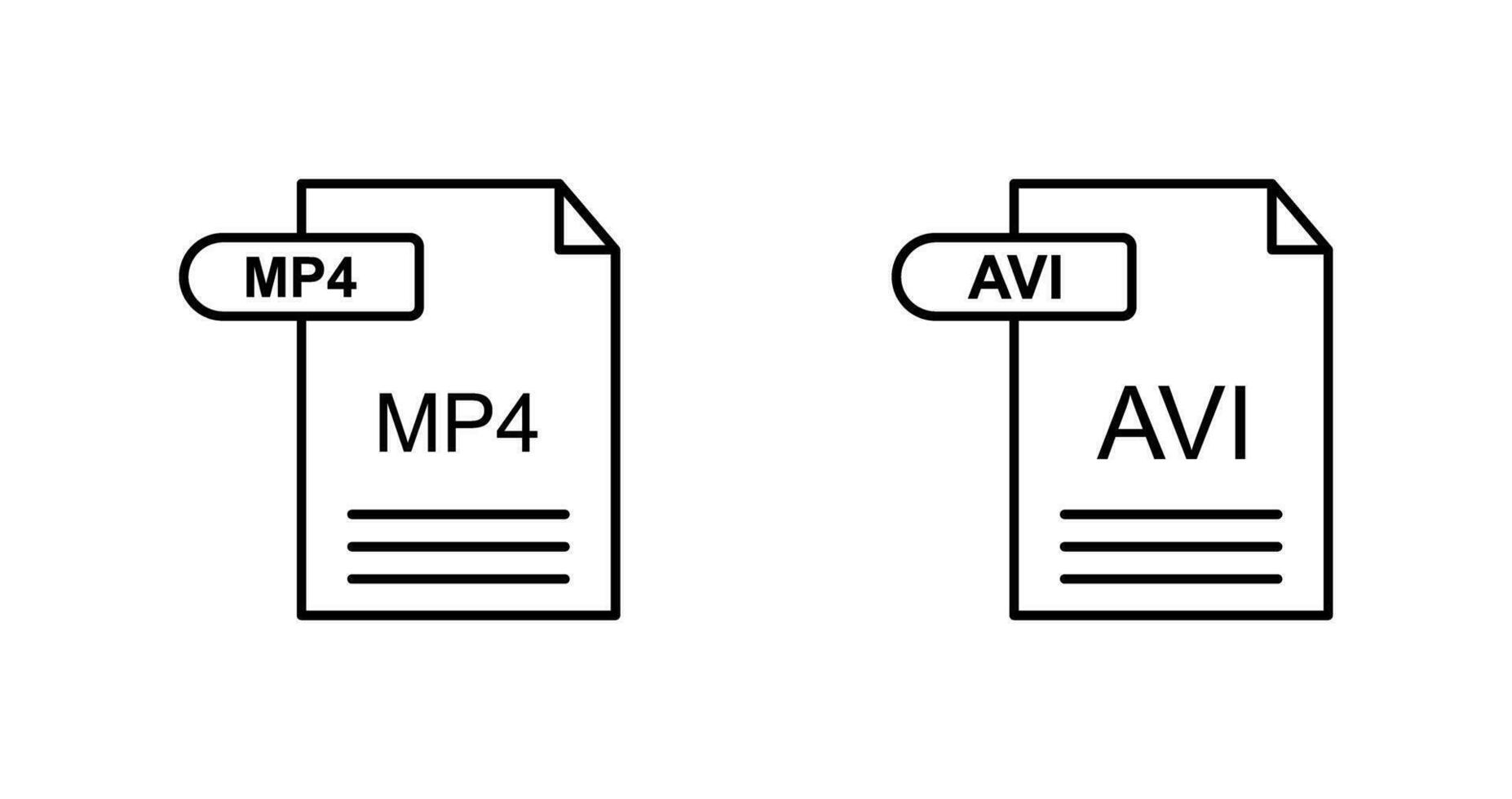 MP4 and AVI  Icon vector