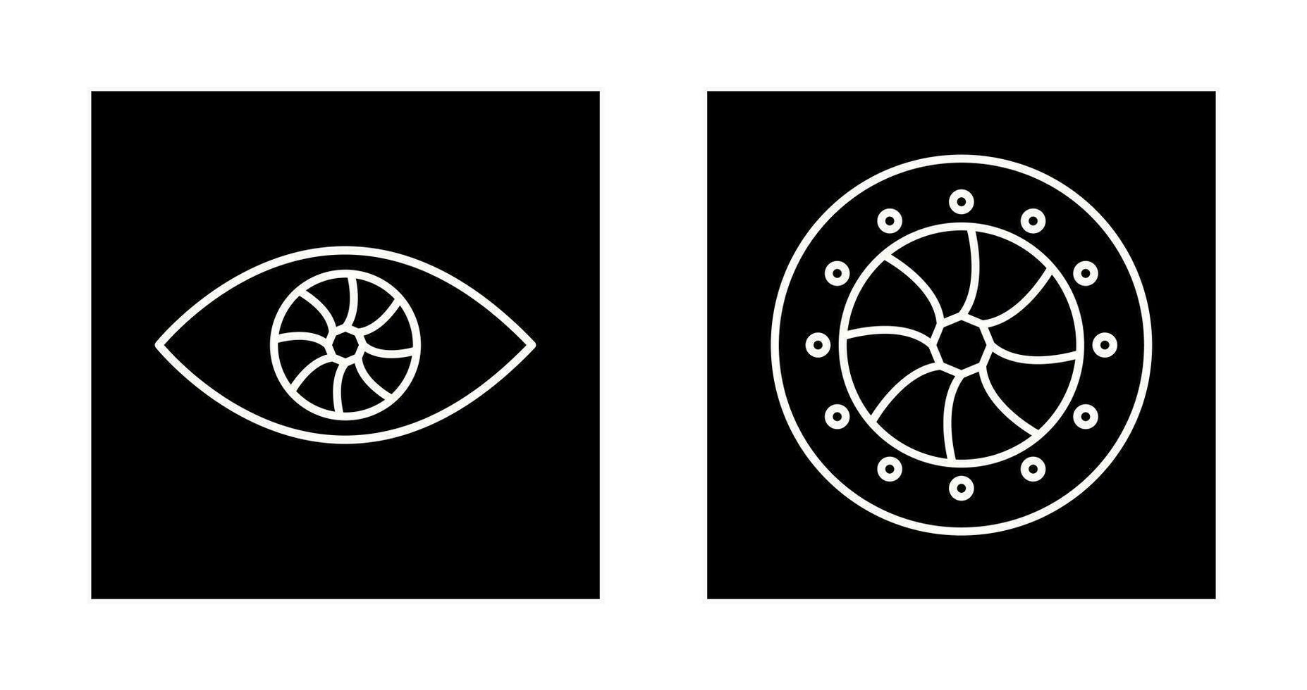 eye and optical diaphram Icon vector