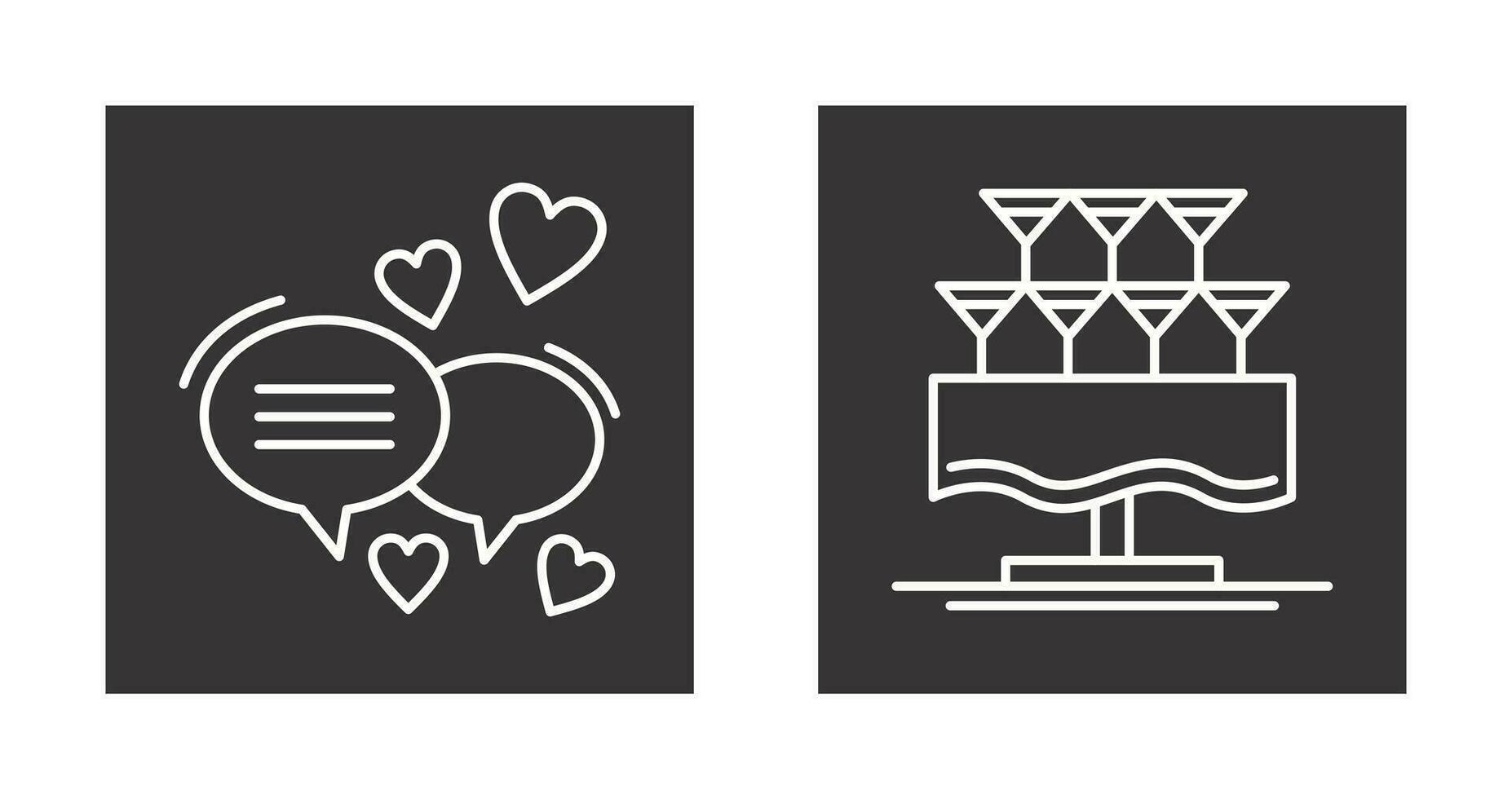 Love Chat and Glasses Icon vector