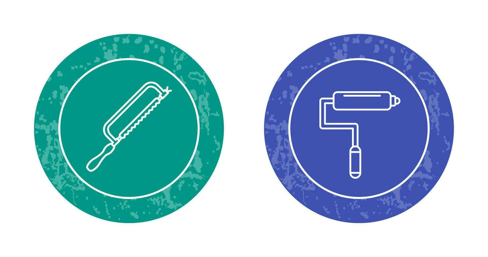 Hacksaw and Paint Roller Icon vector