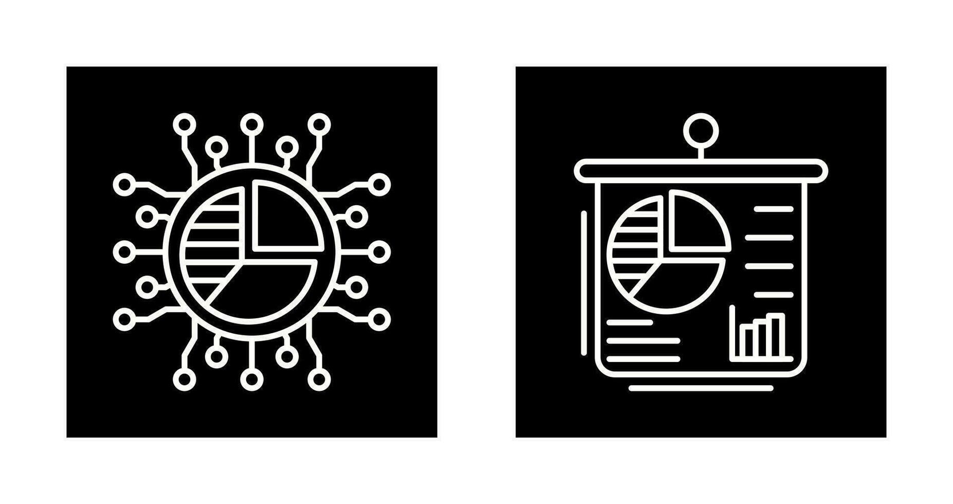 Pie Chart and Presentation Icon vector