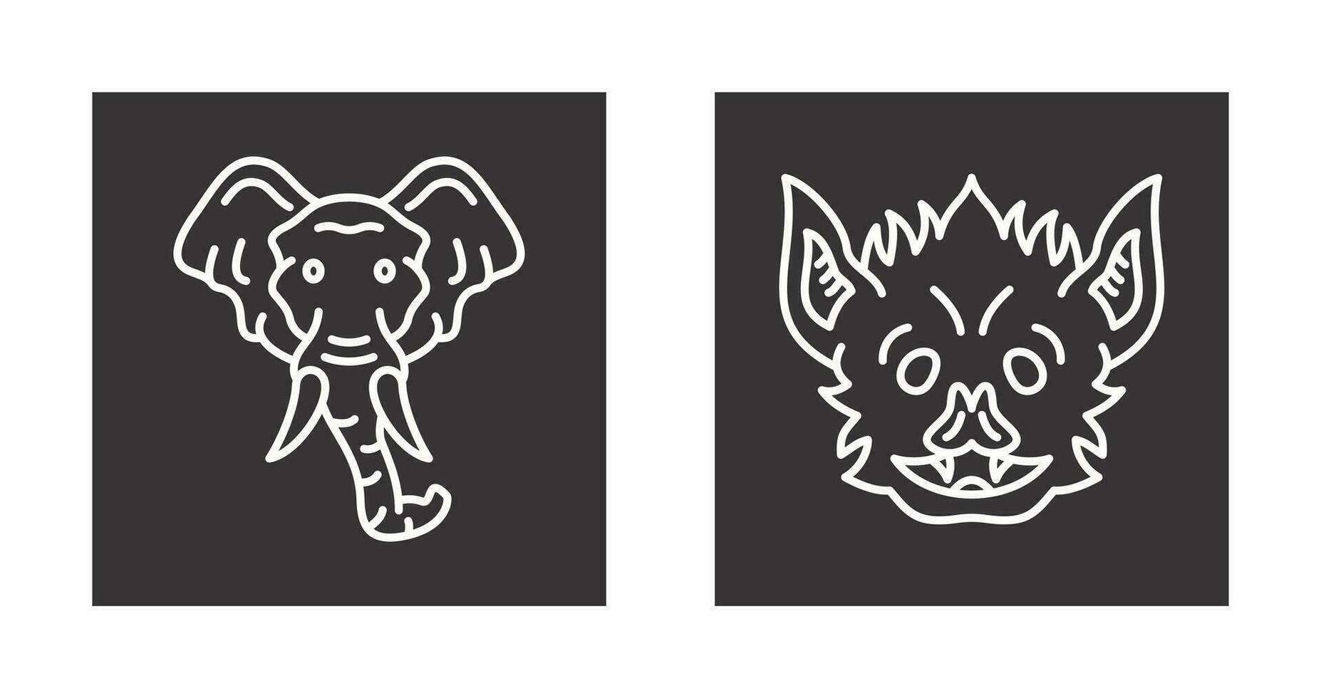 Eleplant and Bat Icon vector