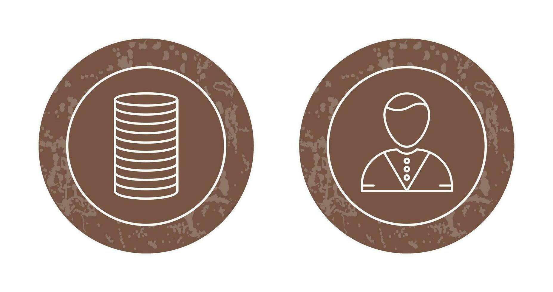 casino comerciante y apilar de monedas icono vector