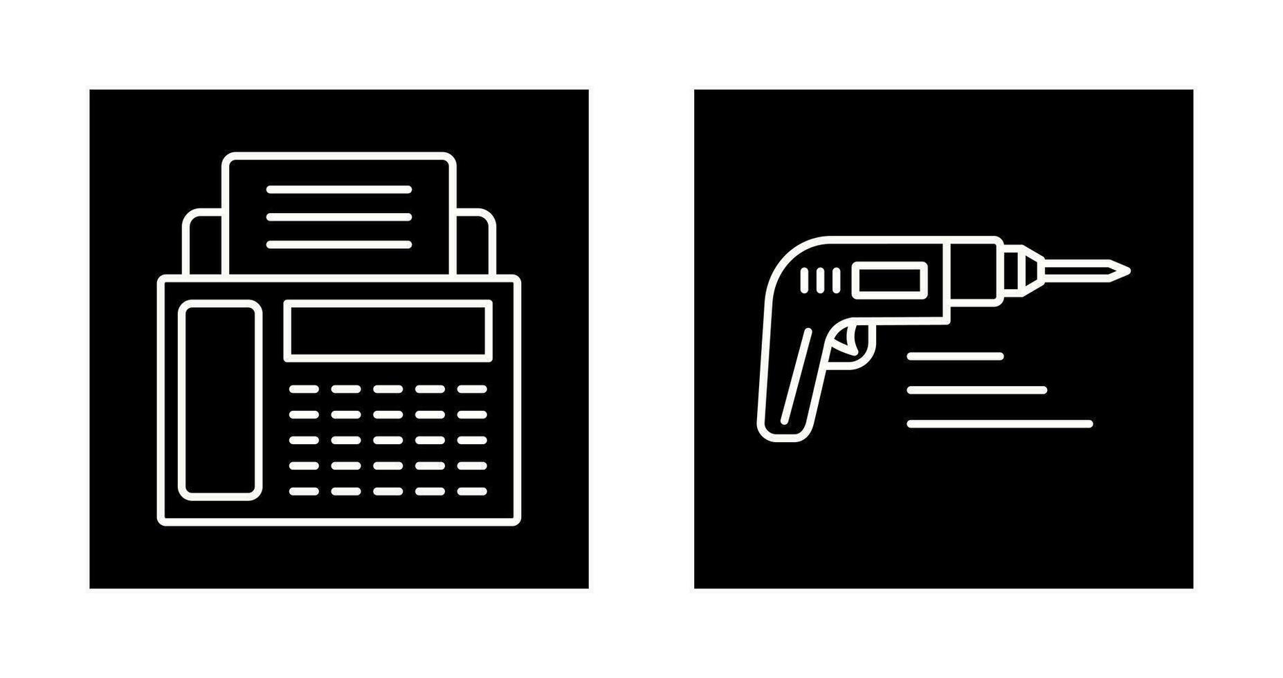 Fax Machine and Drill Icon vector