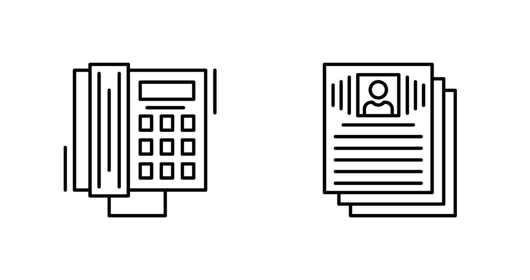 Phone Call and Resume Icon vector