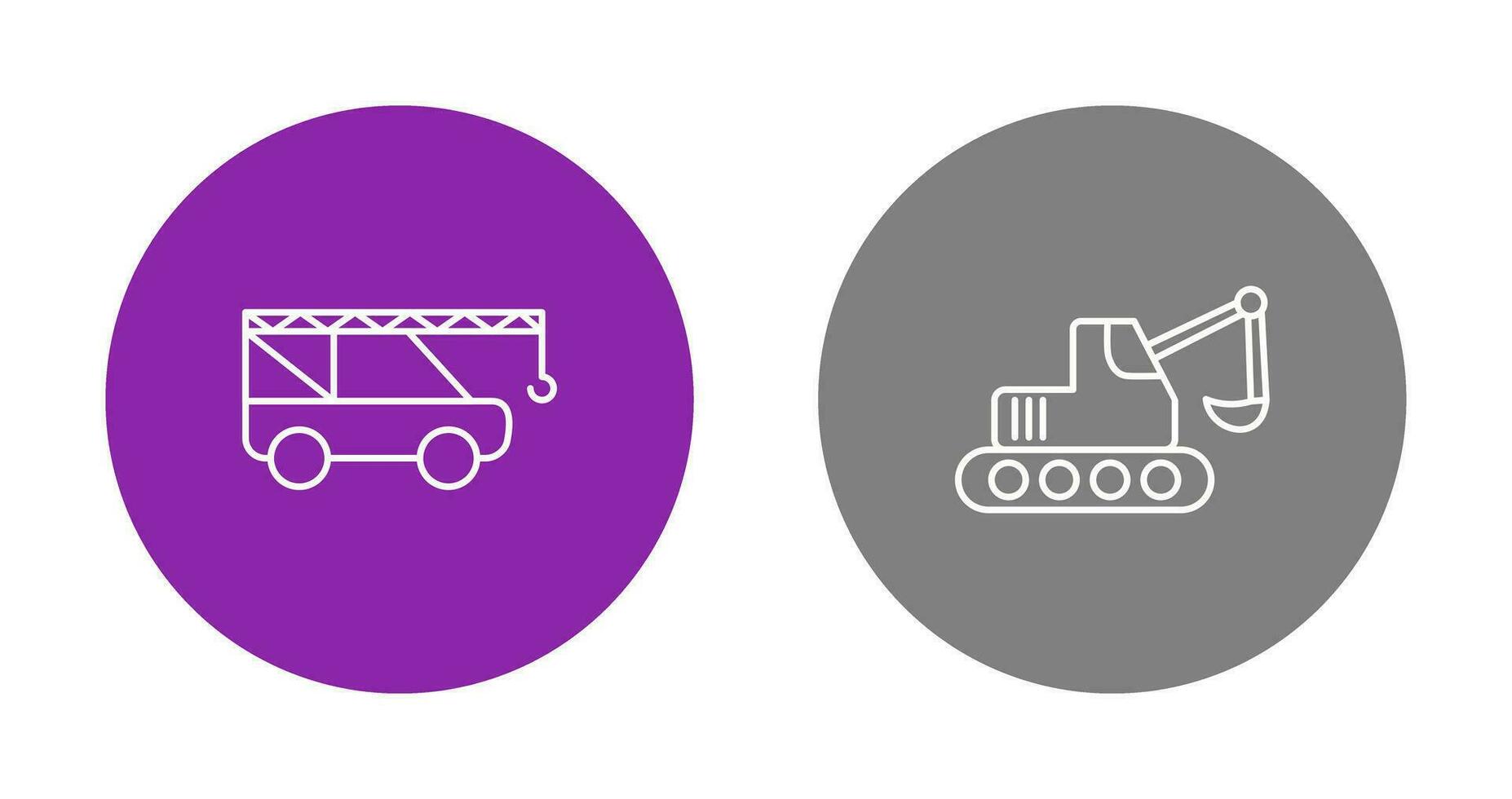 Crane and Escavator Icon vector