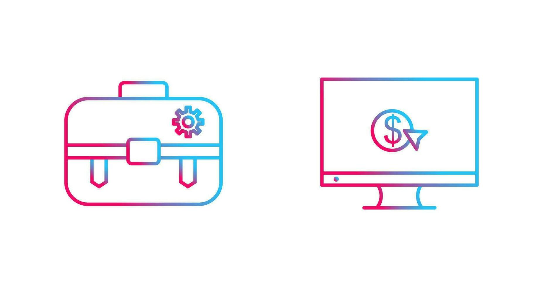 portfolio management and pay per click Icon vector