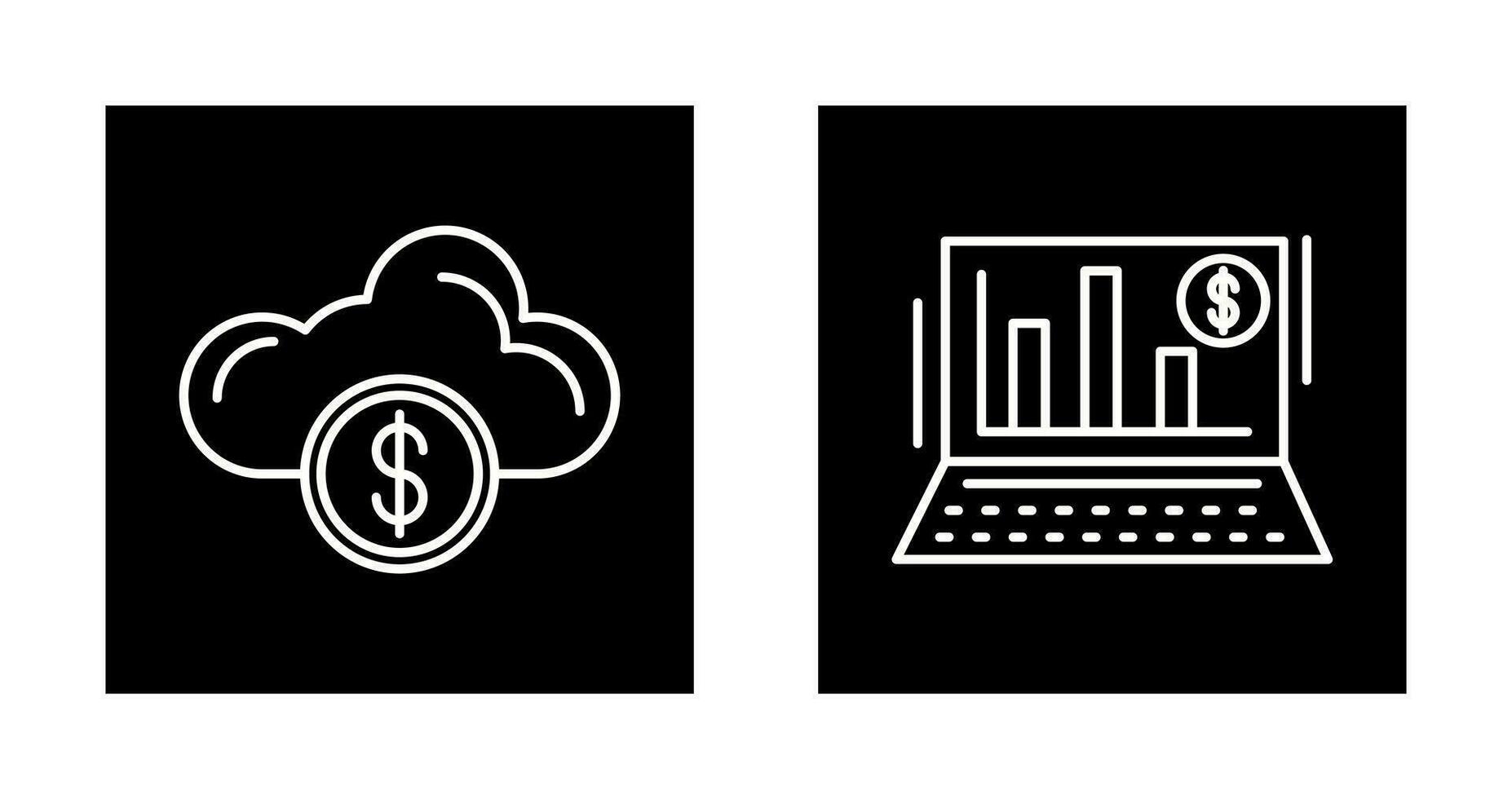 Cloud Computing and Bar Chart Icon vector