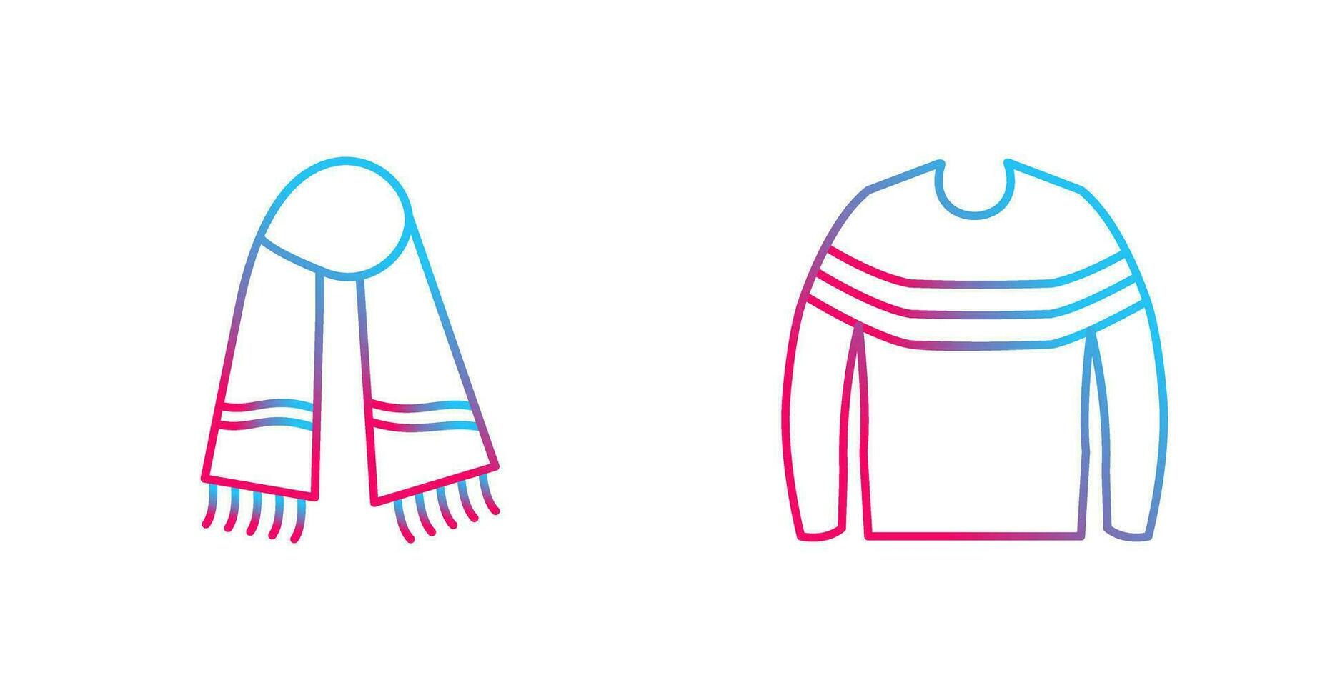 Warm Scarf and garments Icon vector