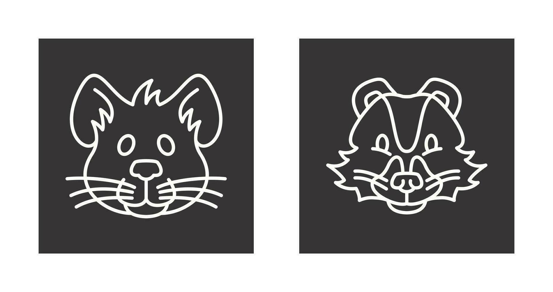 Mouse and Skunk Icon vector