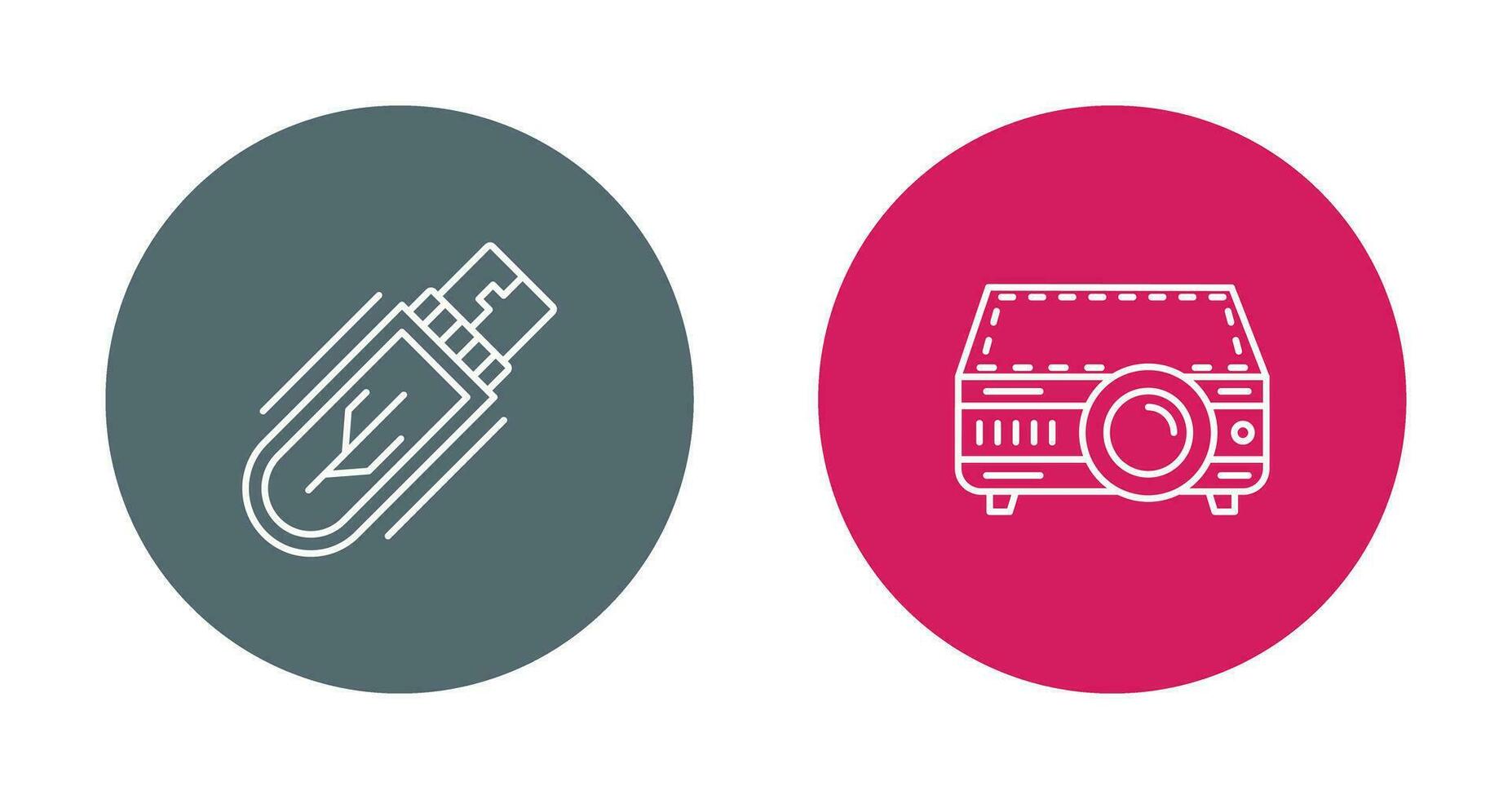 Usb Drive and Projector Icon vector