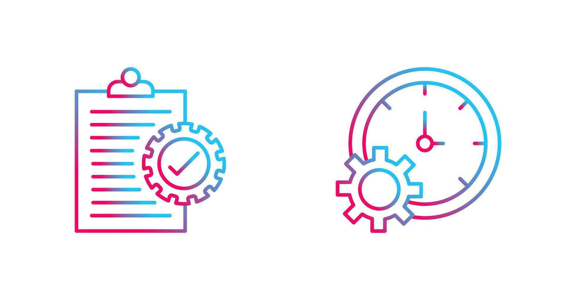 Check List and Time Setting Icon vector