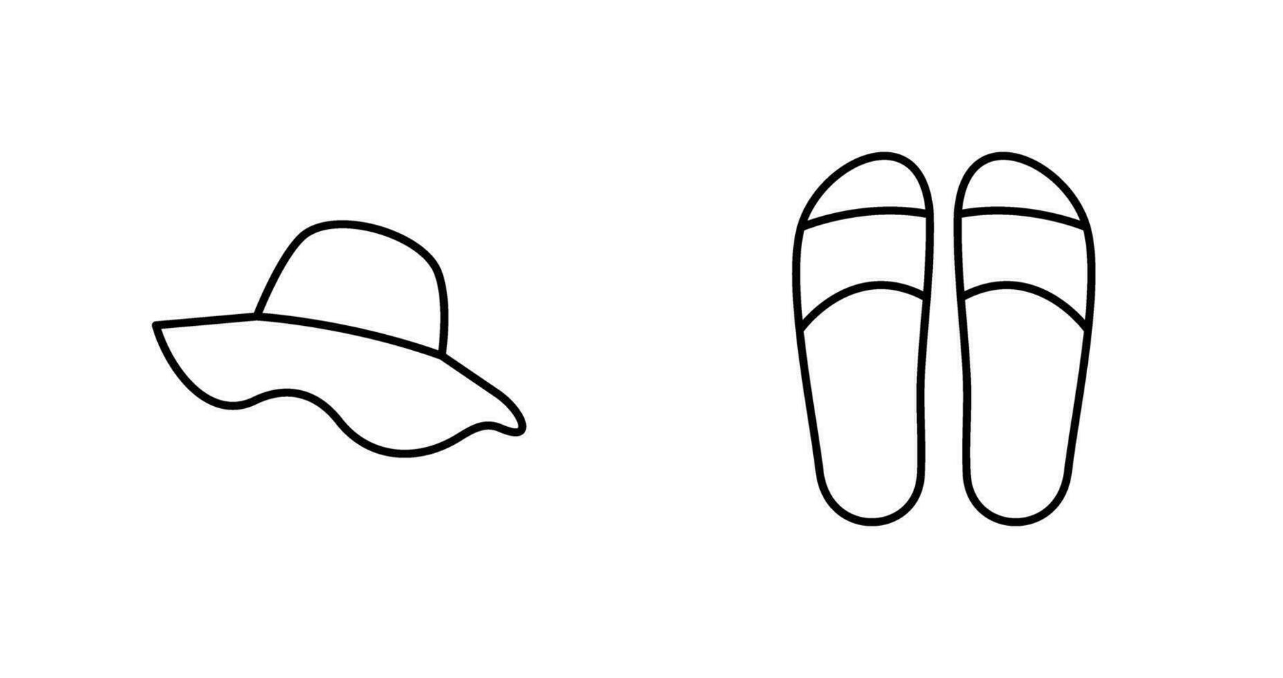 sombrero y zapatillas icono vector