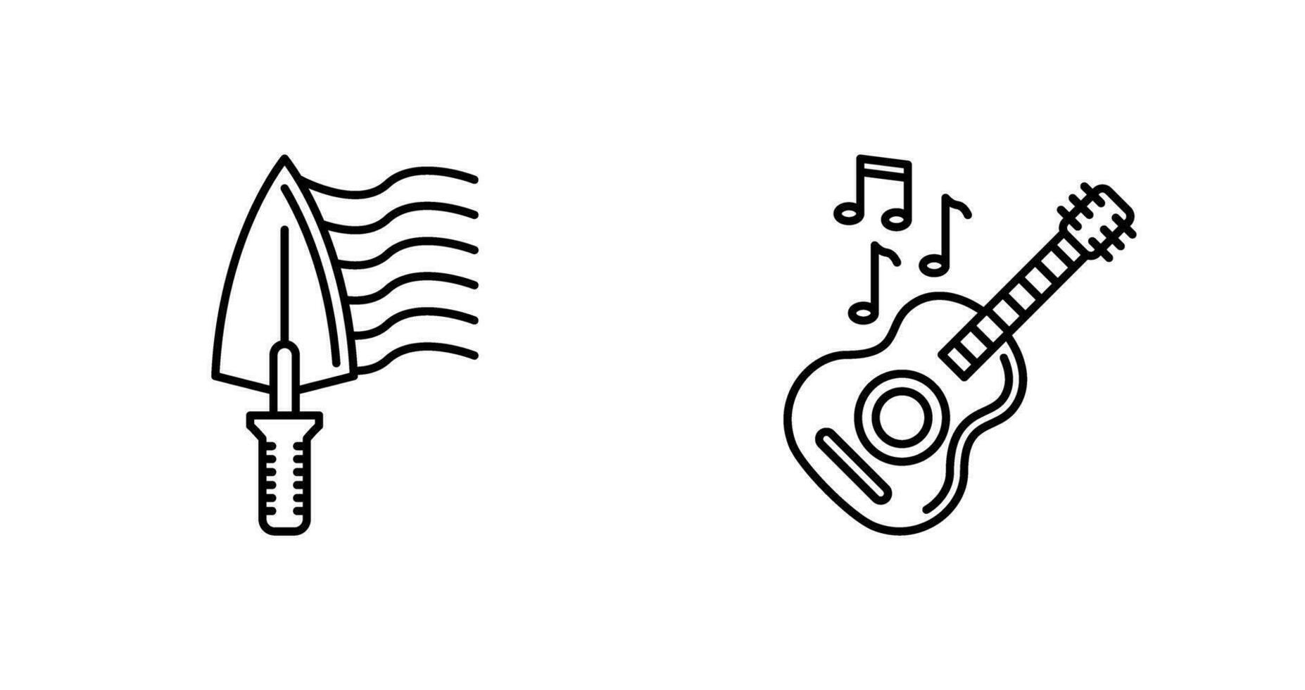 Trowel and Guitar Icon vector