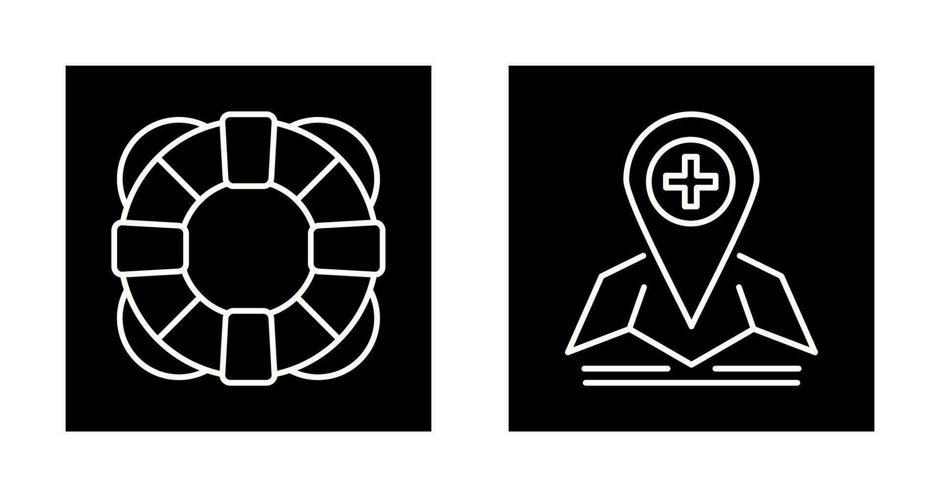 Lifesaver and Location Icon vector