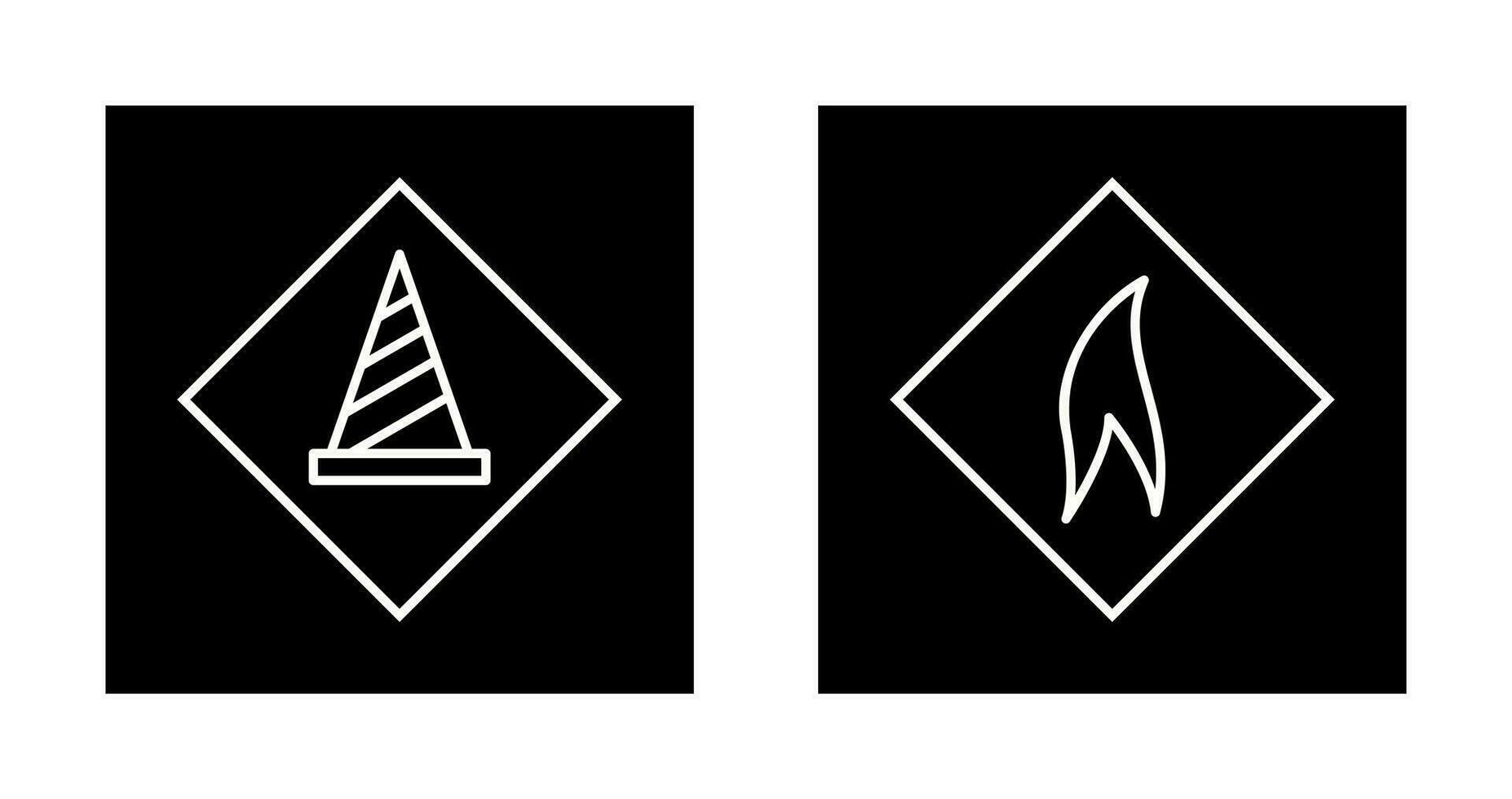 under construction and flammable material  Icon vector