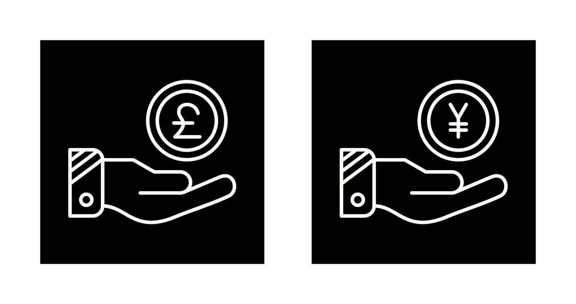 Pound and Yen Icon vector