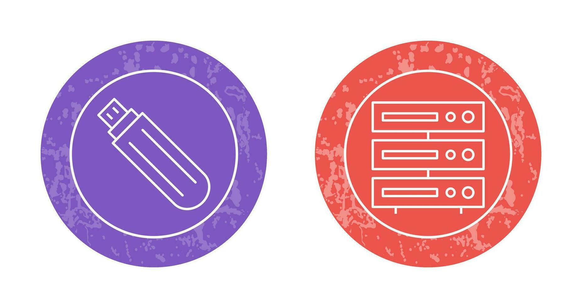 usb drive and server Icon vector