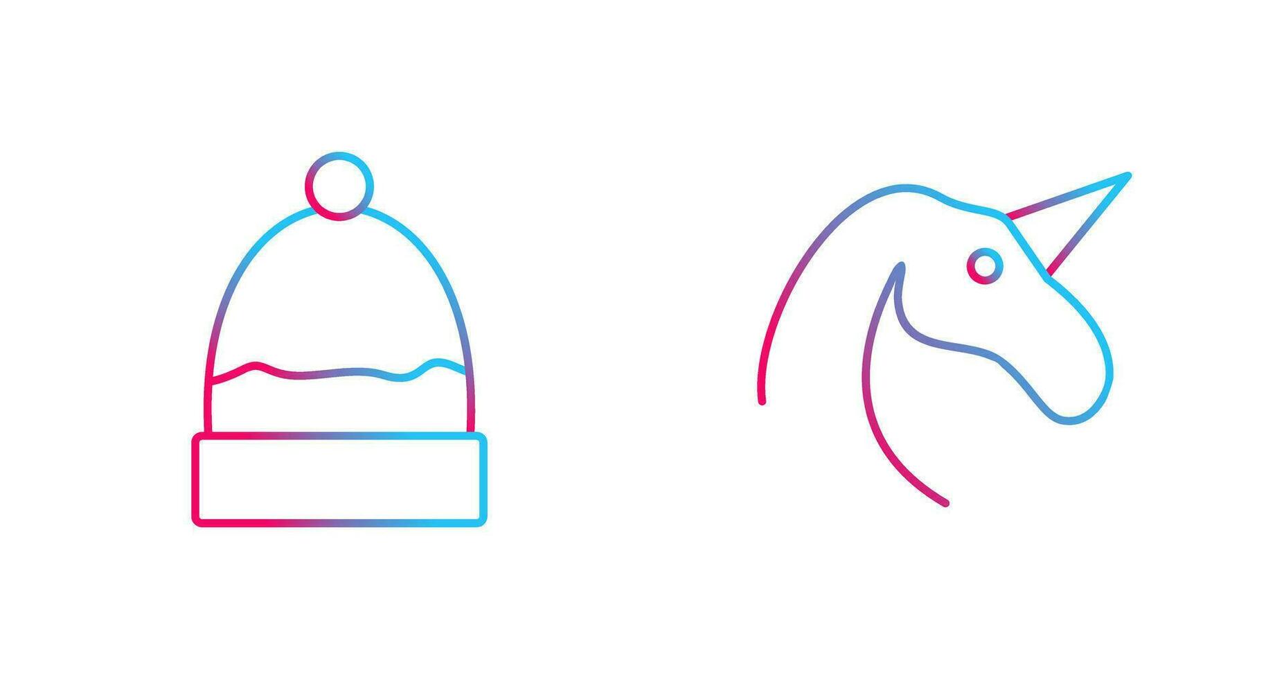 Warm Cap and Unicorn Icon vector