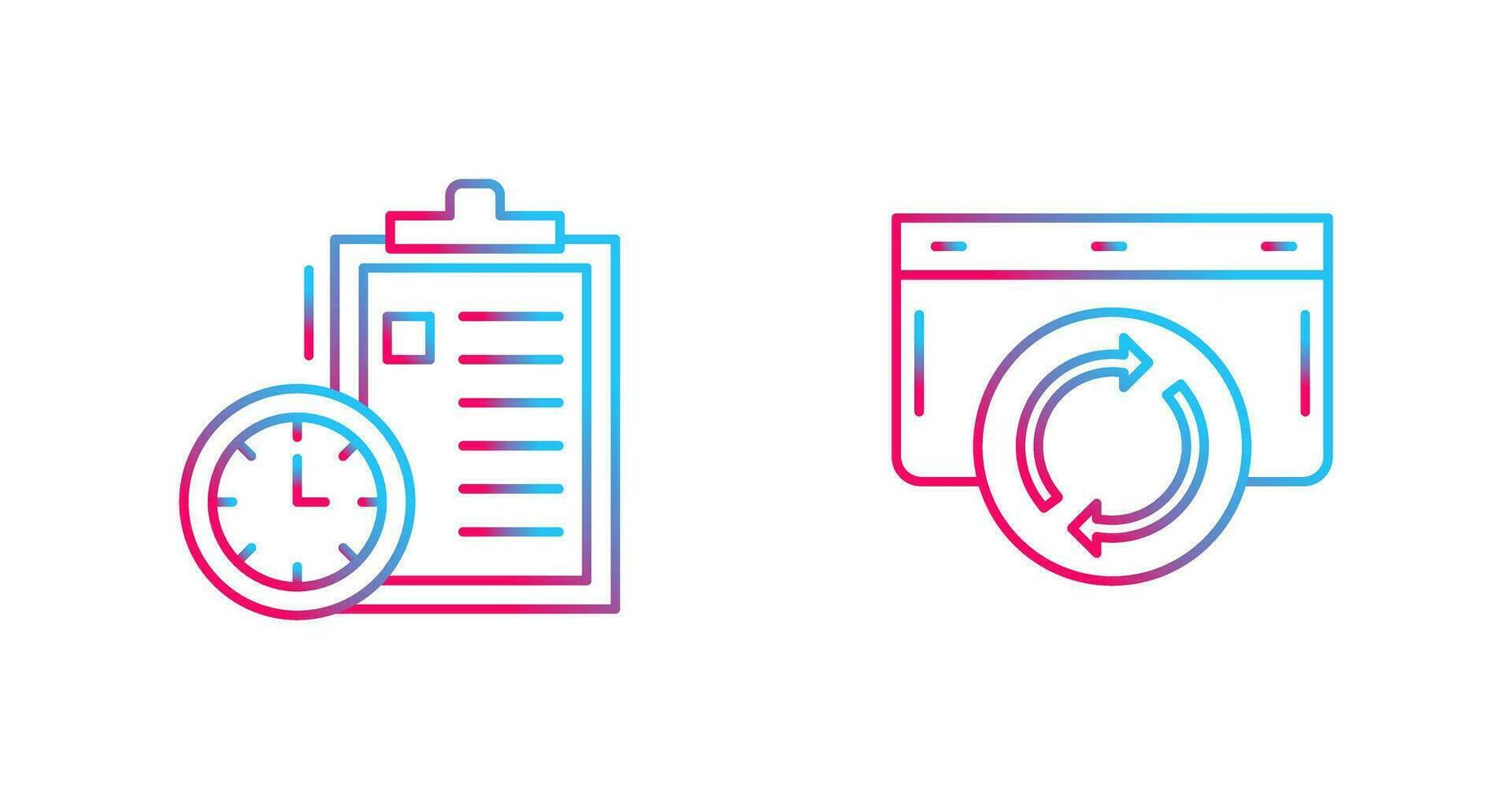 Time Management and Refresh Icon vector