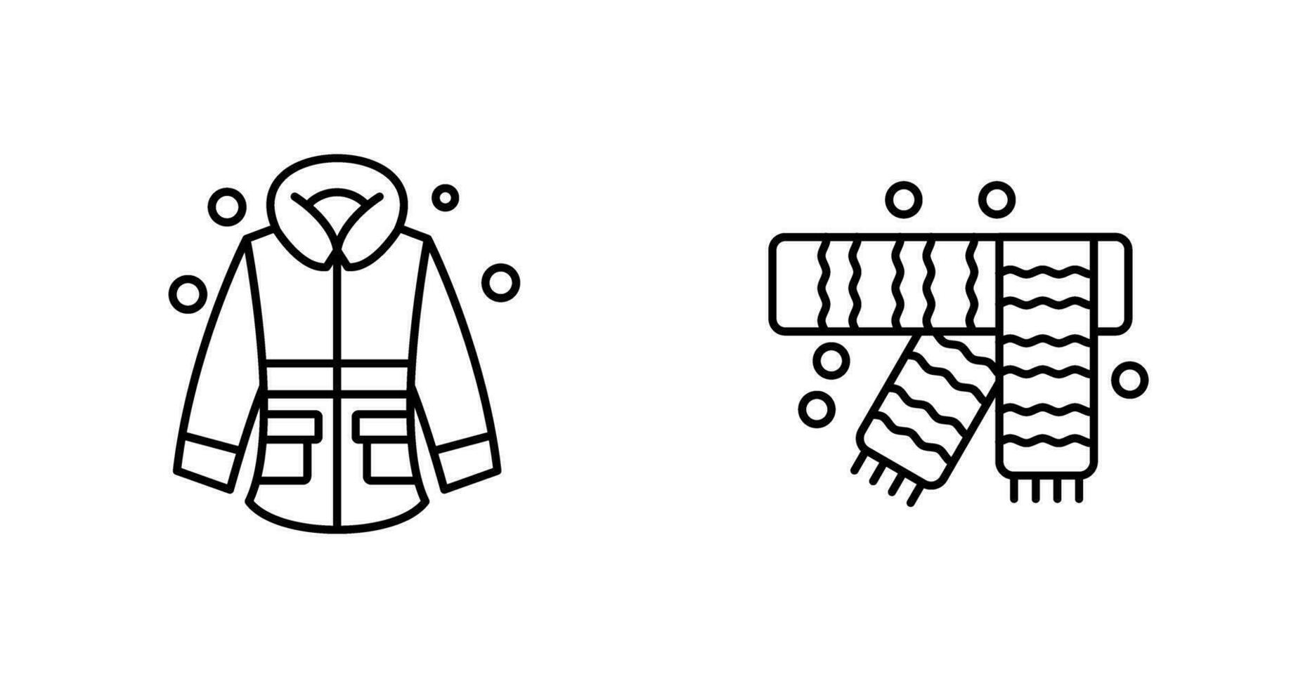 Winter Jacket and Winter Scarf Icon vector