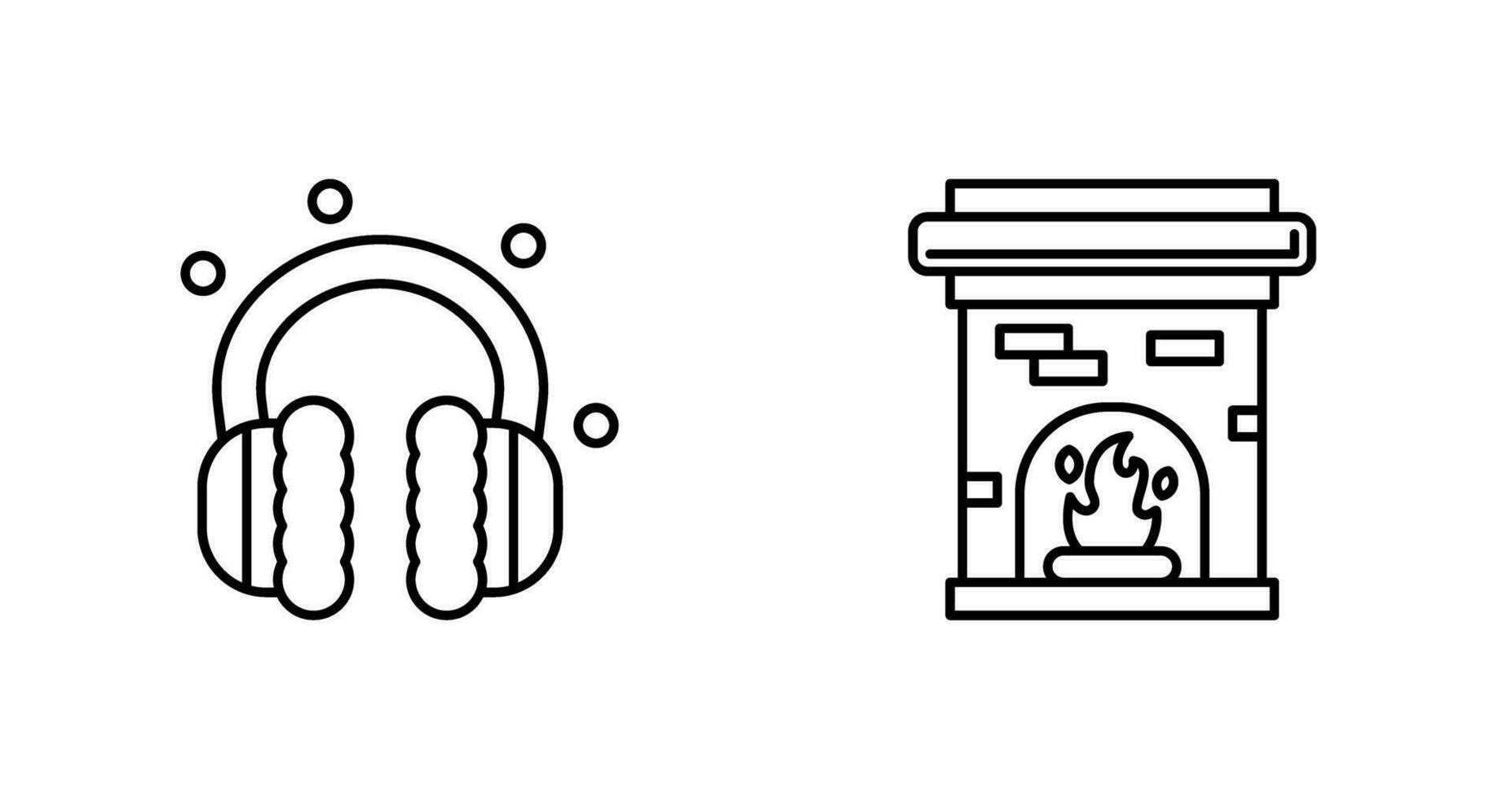Earmuff and Fireplace Icon vector