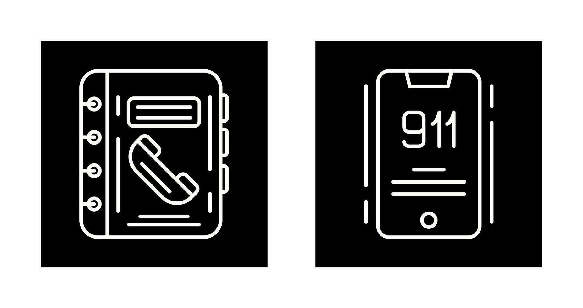 Phonebook and 911 Icon vector